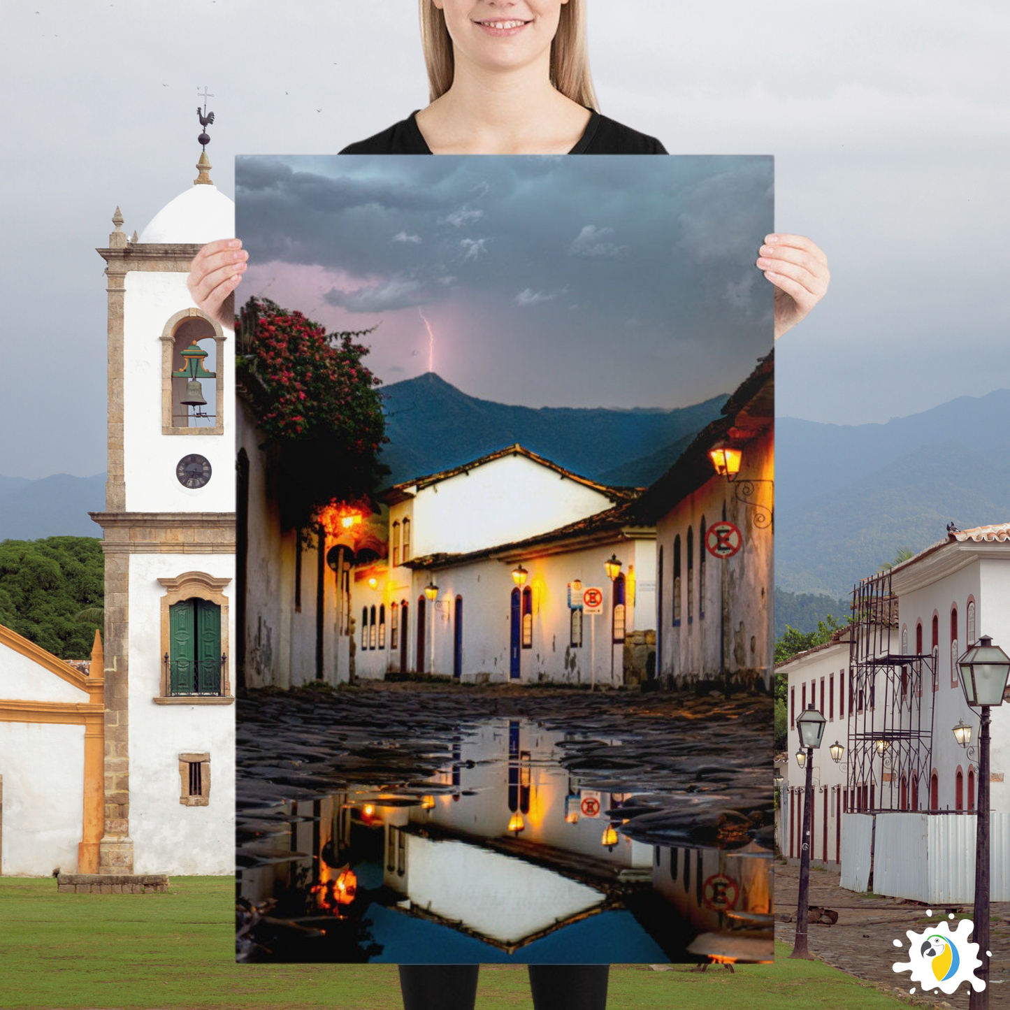 Raining Brazilian Serene Village Fine Art Photography Poster • Brazil Paraty Rio De Janeiro Landscape Urban Photography Tropical Print • Papagaio Studio Online Shop
