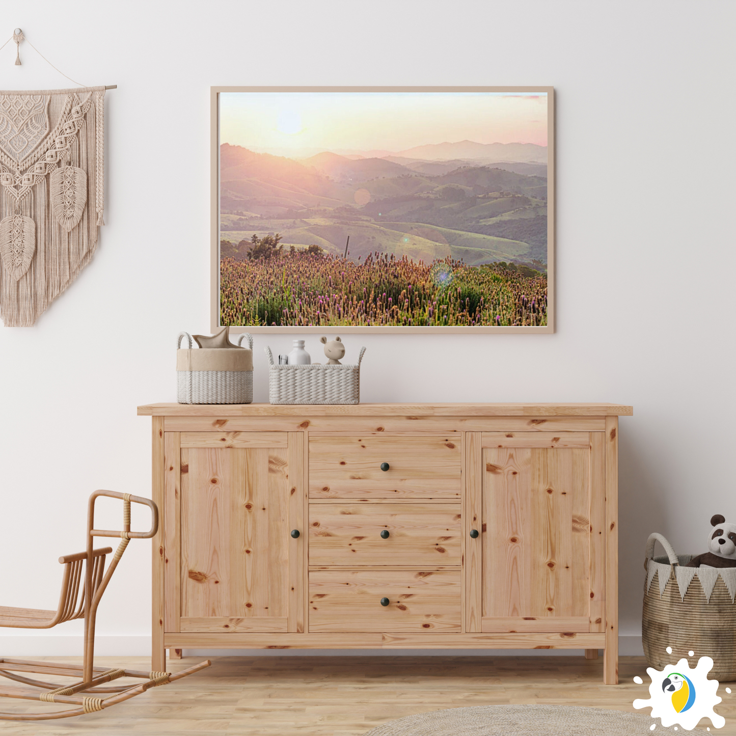 Rose Gold Countryside Sunset Landscape Photography Wall Art Poster • Lavender Field Fine Art Photo • Brazilian Nature In Cunha Brazil Print • Papagaio Studio Decor Shop