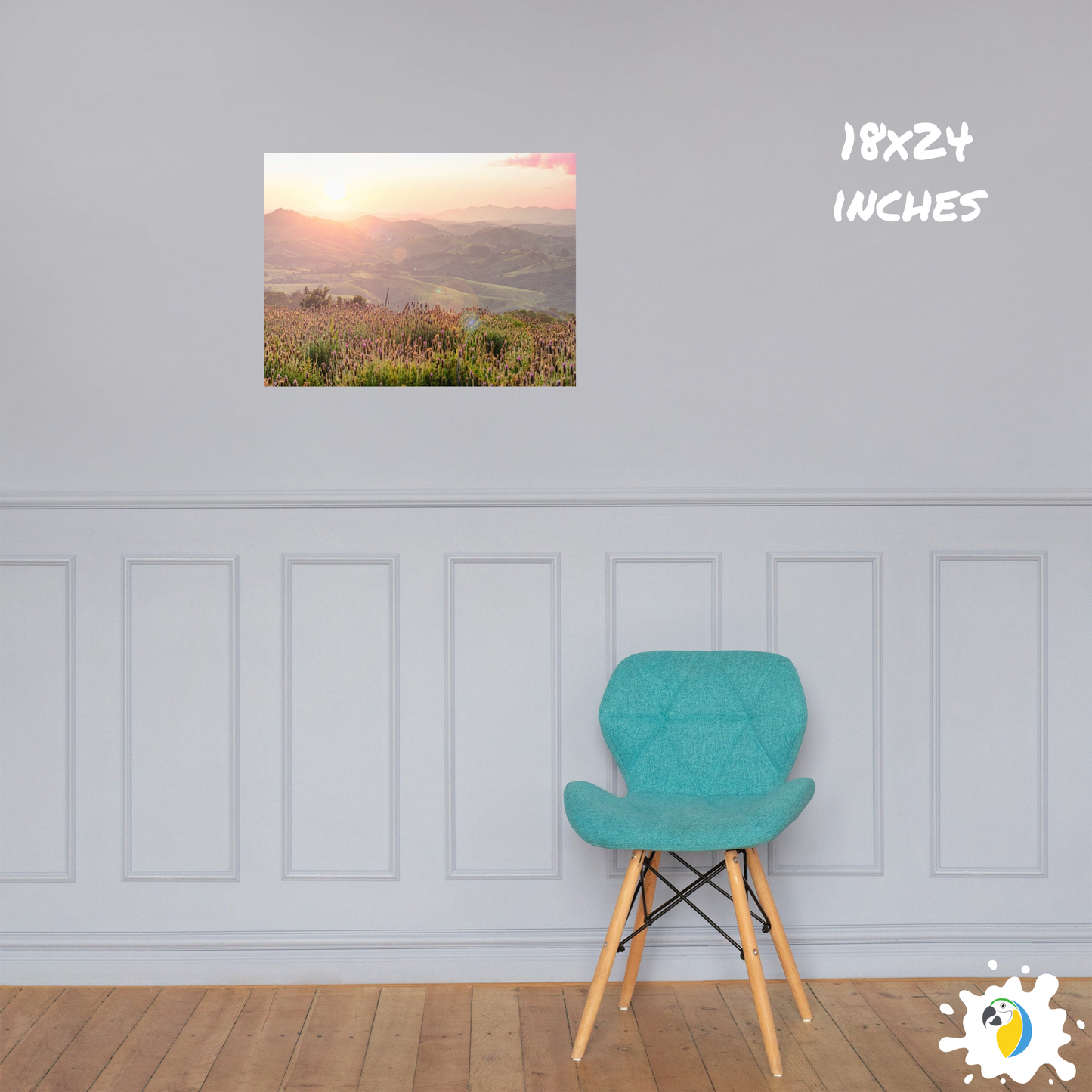 Rose Gold Countryside Sunset Landscape Photography Wall Art Poster • Lavender Field Fine Art Photo • Brazilian Nature In Cunha Brazil Print • Papagaio Studio Decor Shop