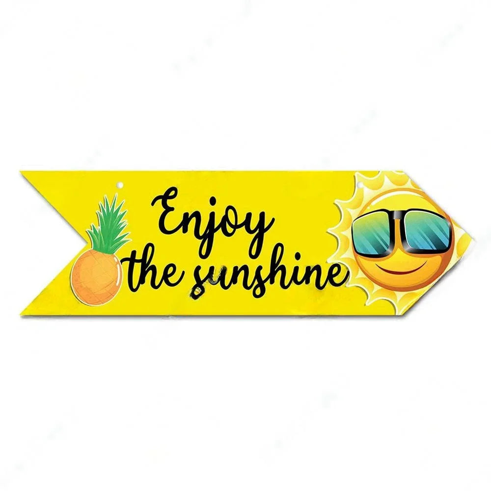Retro Swimming Pool Wood Sign • Summer Arrow Wooden Sign Wall Hanging • Tropical Beach House Decor For Family Swimming Pool Area • Papagaio Studio Design Shop