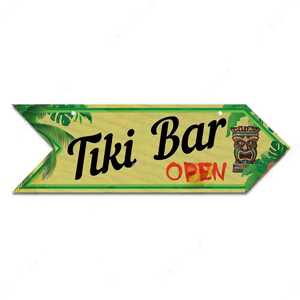 Rustic Bar And Pool Arrow Wooden Signs • Tiki Bar Indication Wood Plaque Wall Hanging For Beach House Coastal & Seaside Decor • Papagaio Studio Design Shop