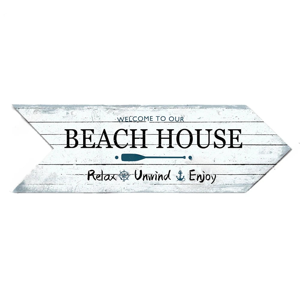 Coastal Charm Arrow Signs - 24 Beach-Inspired Designs • Papagaio Studio Design Shop