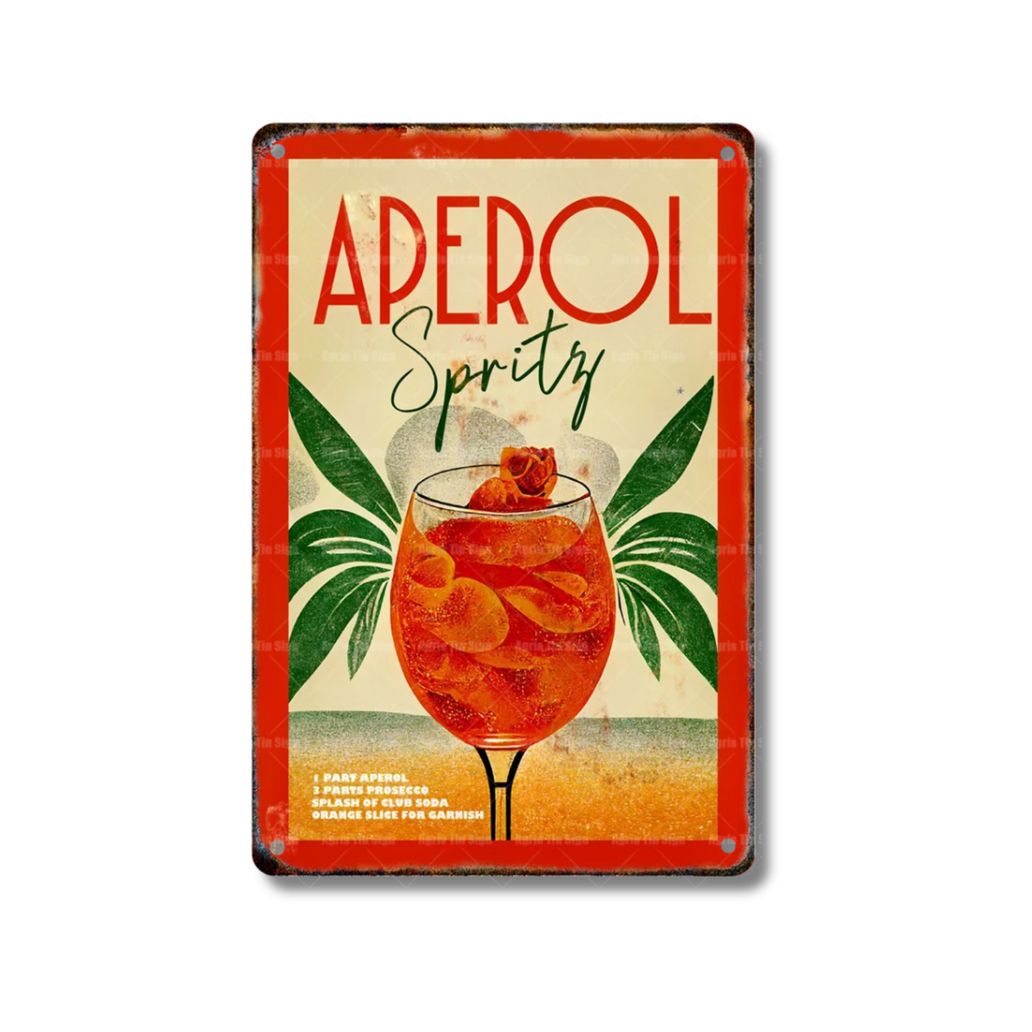 Classical Cocktail Metal Print, Caipirinha, Gin & Tonic, Aperol Vintage Tin Sign • Papagaio Studio Decor Shop