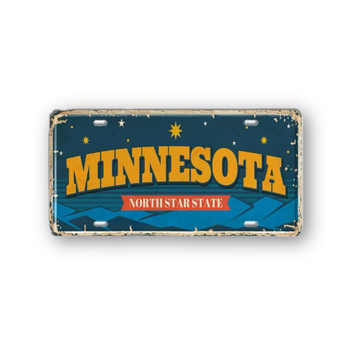 USA License Plate • United States Landmark Tin Sign • American Cities & States Metal Prints Decor Wall Hanging • Travel Souvenir Gift • Papagaio Studio Design Shop