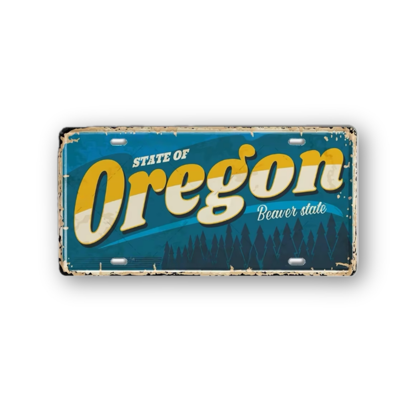 USA License Plate • United States Landmark Tin Sign • American Cities & States Metal Prints Decor Wall Hanging • Travel Souvenir Gift • Papagaio Studio Design Shop