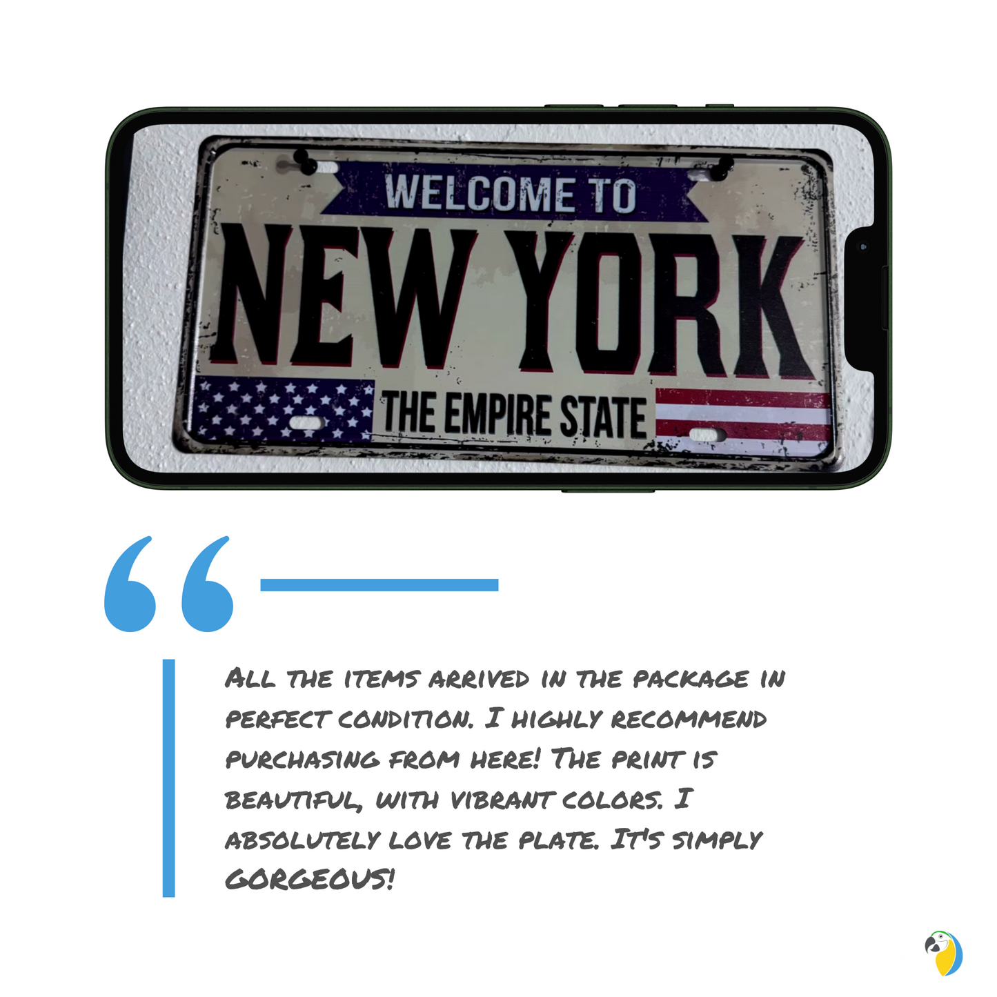 Welcome To USA License Plate Tin Sign Decor • United States Decorative 6"x12" Tinplate • Patriot American Metal Print Wall Hanging Art • Papagaio Studio Design Shop
