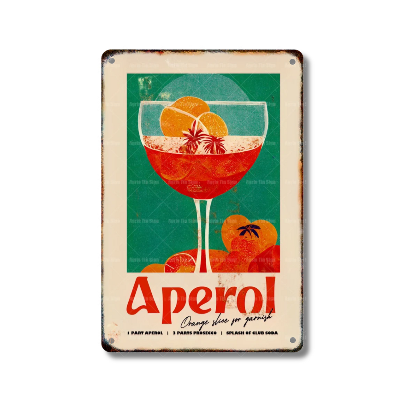 Classical Cocktail Metal Print, Caipirinha, Gin & Tonic, Aperol Vintage Tin Sign • Papagaio Studio Decor Shop