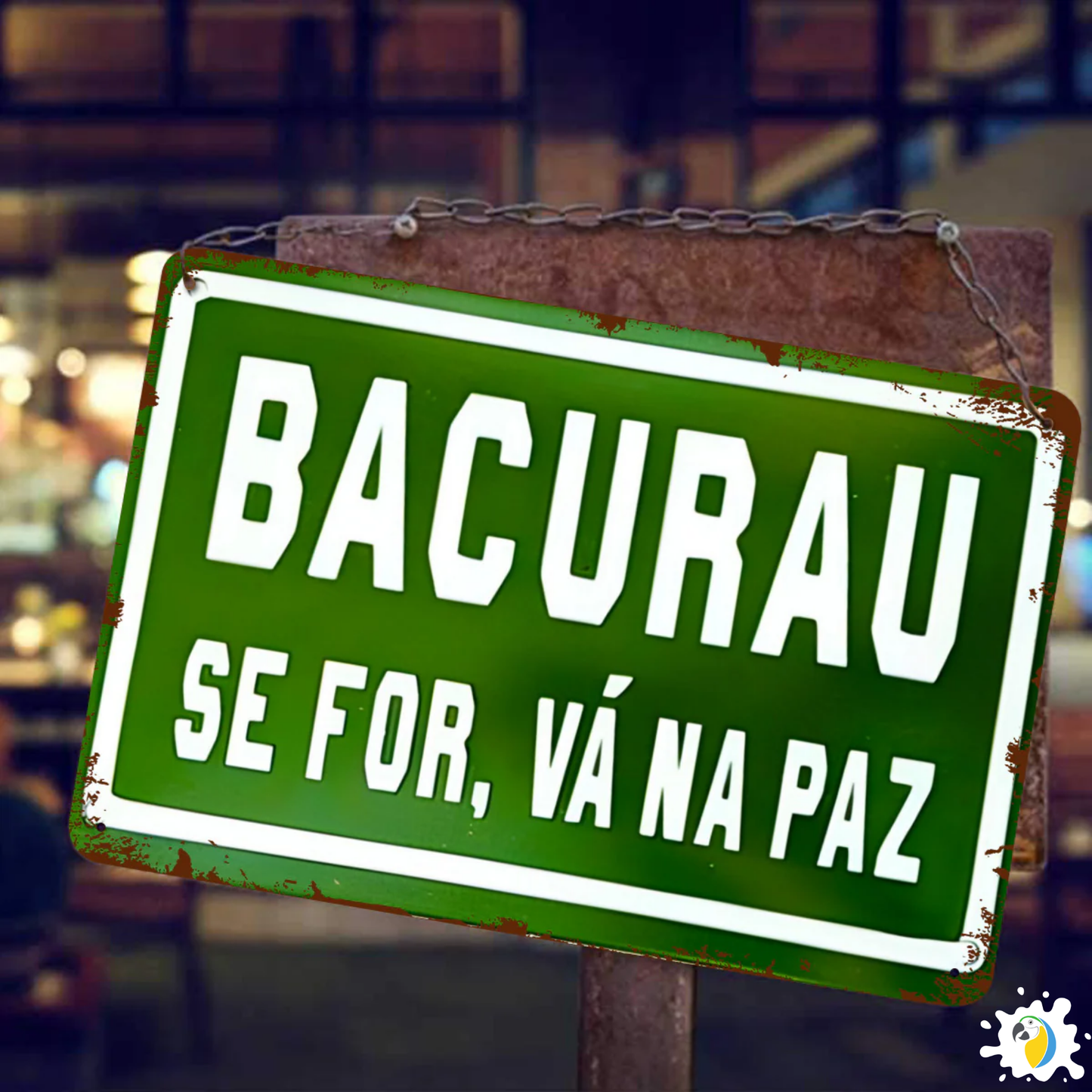 Brazil Bacurau Road Sign Metal Print • Brazilian Indie Movie Tinplate Wall Art • Gift For Film Buffs • Vintage Home Decor • Papagaio Studio Design Shop