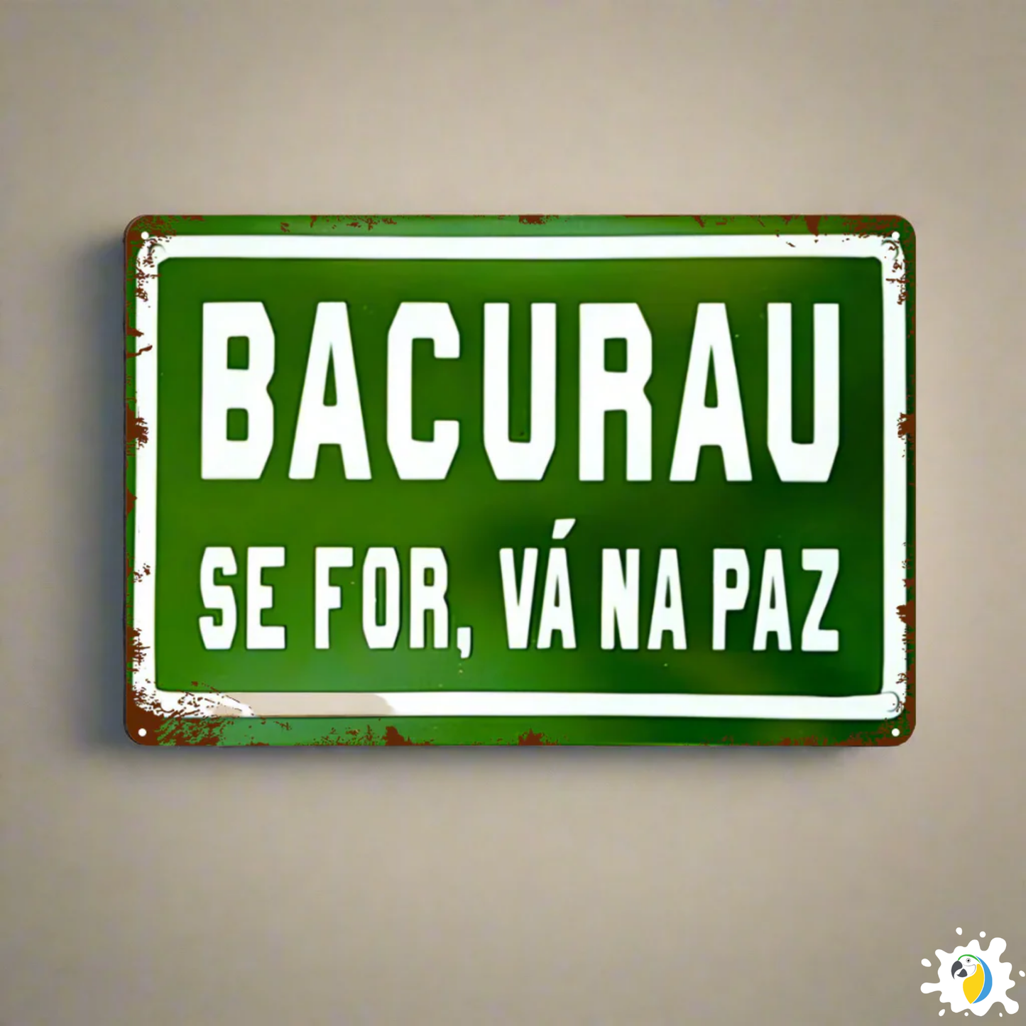 Brazil Bacurau Road Sign Metal Print • Brazilian Indie Movie Tinplate Wall Art • Gift For Film Buffs • Vintage Home Decor • Papagaio Studio Design Shop
