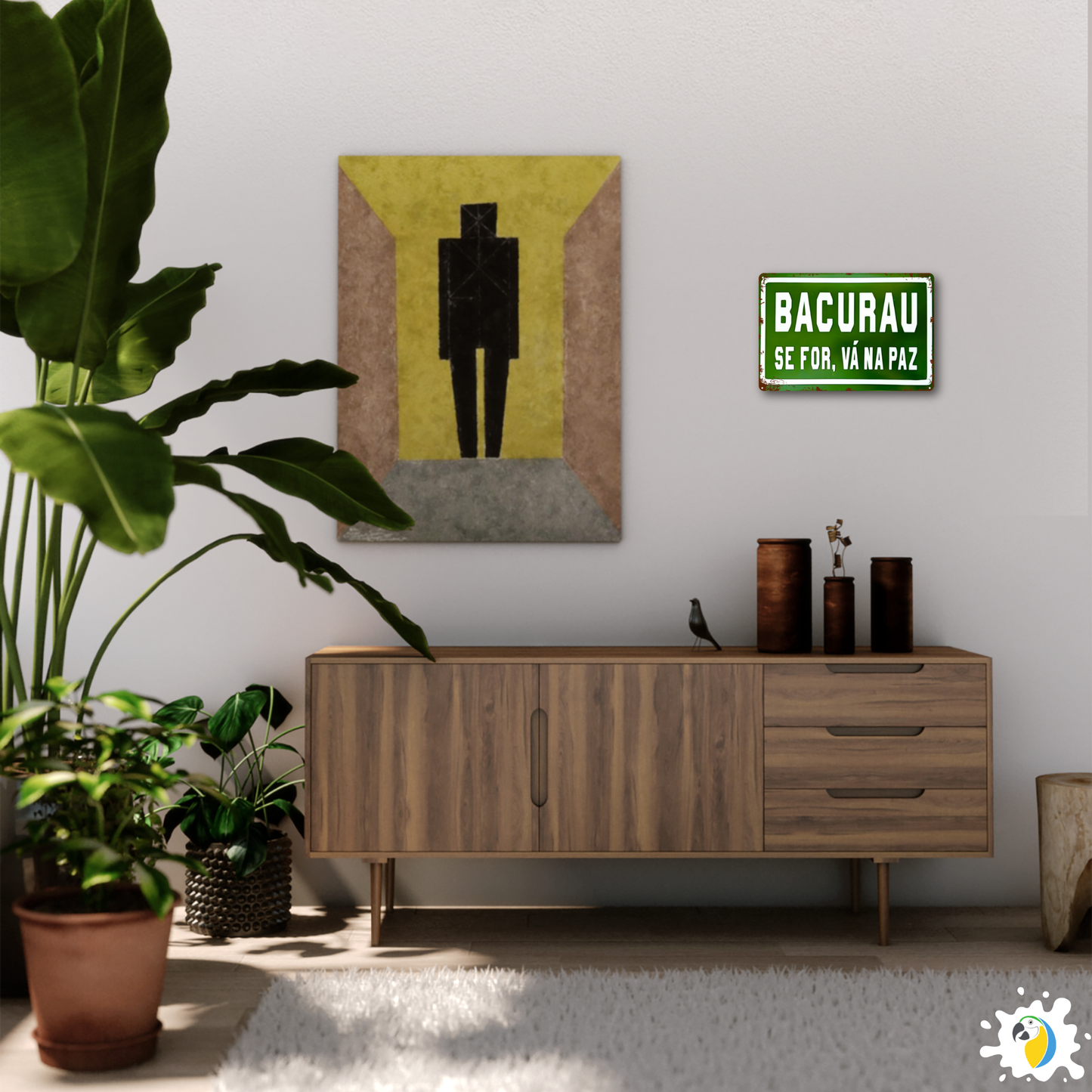Brazil Bacurau Road Sign Metal Print • Brazilian Indie Movie Tinplate Wall Art • Gift For Film Buffs • Vintage Home Decor • Papagaio Studio Design Shop