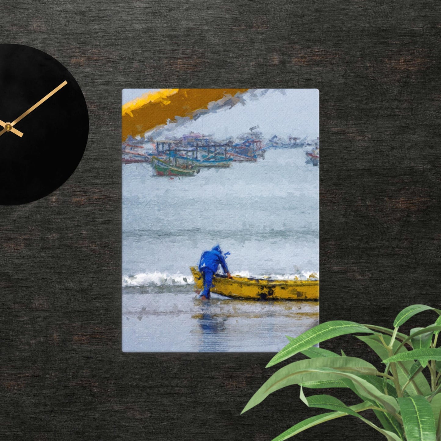 Brazilian Fisherman Impressionist Painting | Wall Art Canvas | Digital Fine-Art Print