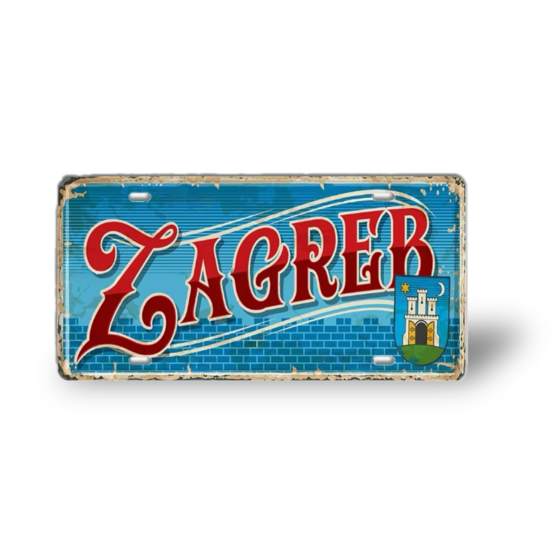 Greek Cities Metal Sign Collection • Egyptian Landmark Decorative License Plate Wall Art • Greece & Egypt Travel Souvenir Metal Prints • Papagaio Studio Decor Shop