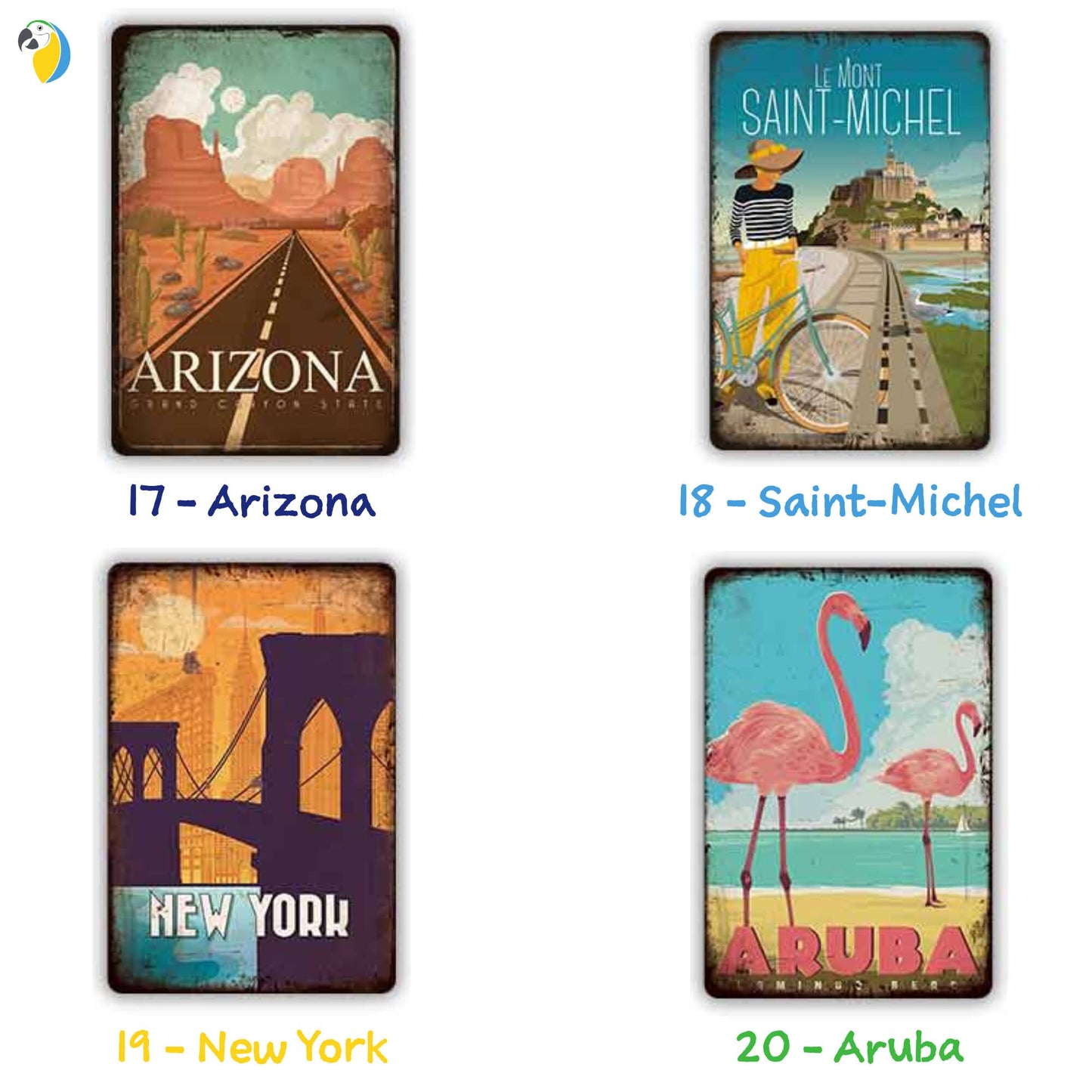 Vintage Travel Posters Metal Signs | Old Style Decor Tin Sign Gift ForTravelers | Plaque Wall Art For Bar, Man Cave, Club, Or Beach House | Papagaio Studio Etsy Shop