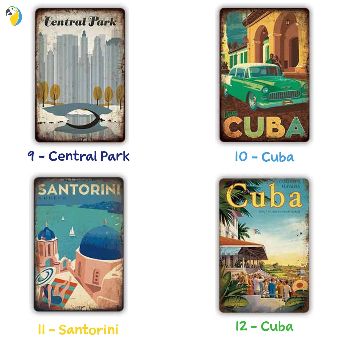 Vintage Travel Posters Metal Signs | Old Style Decor Tin Sign Gift ForTravelers | Plaque Wall Art For Bar, Man Cave, Club, Or Beach House | Papagaio Studio Etsy Shop