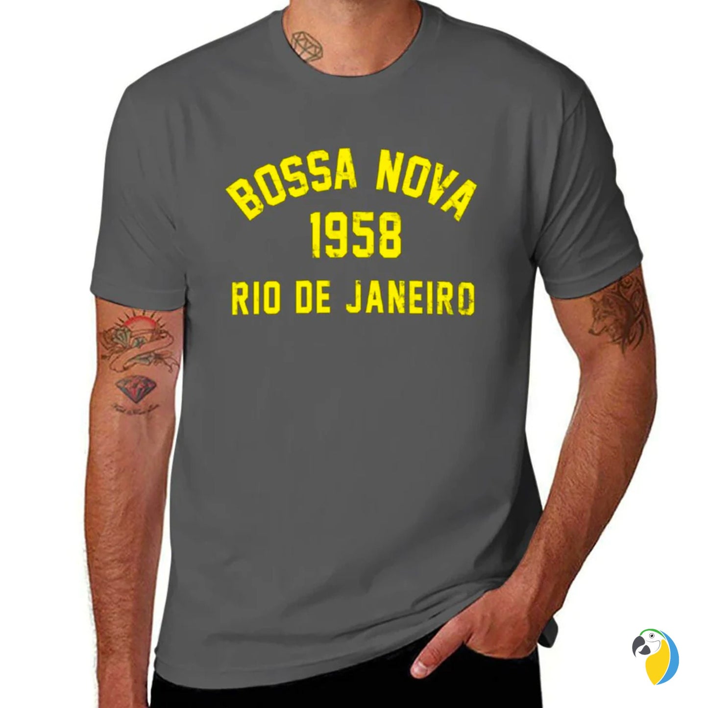 Bossa Nova T-Shirt • Brazil Rio De Janeiro Unisex Top • Brazilian Apparel Cotton Tee • Vintage Music Graphic Crew Neck Shirt Gift