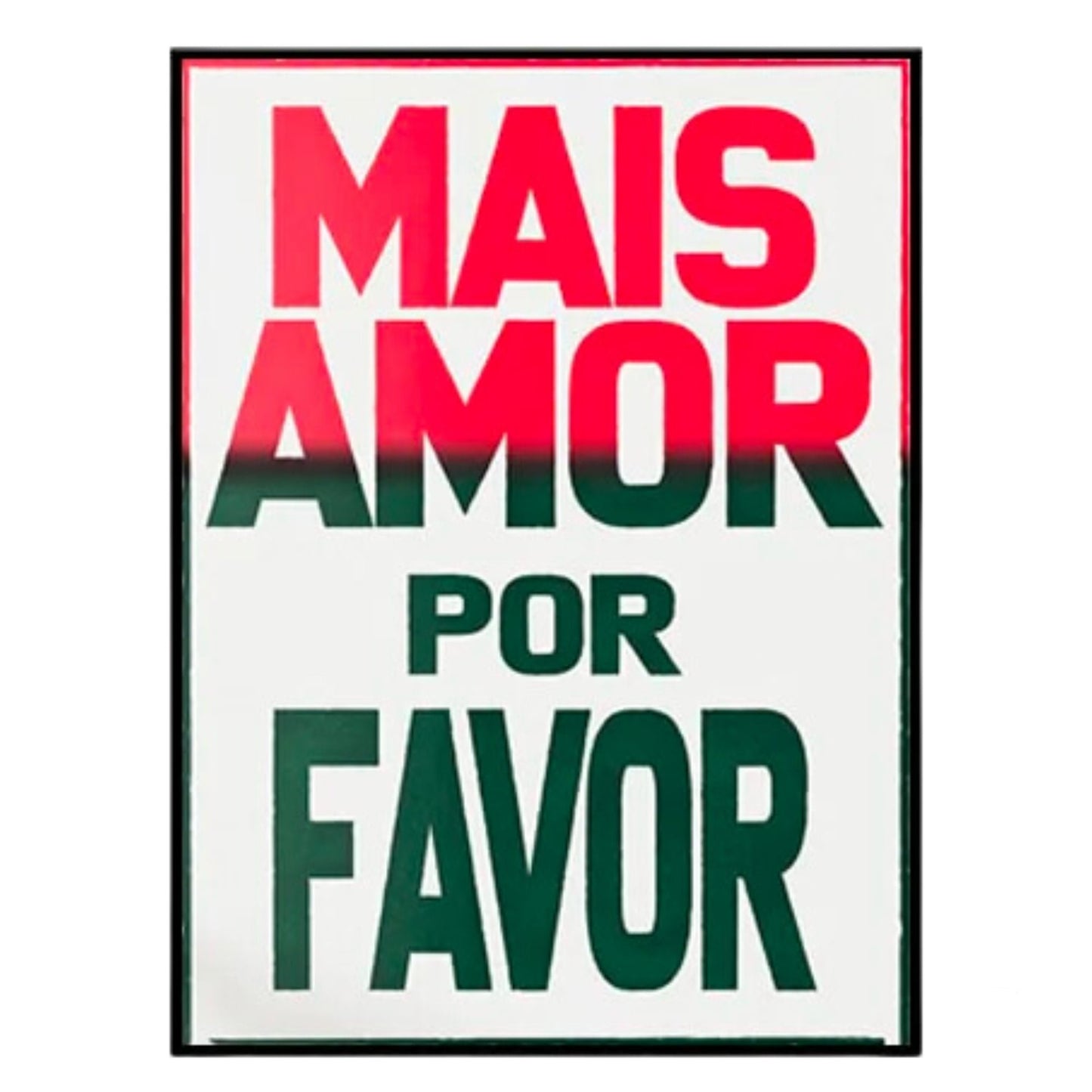 Brazil Lambe-Lambe Street Art Poster | Brazilian Portuguese "Mais Amor Por Favor" High-Quality Canvas Digital Print For Tropical Coastal Beach Decor | Papagaio Studio Etsy Shop