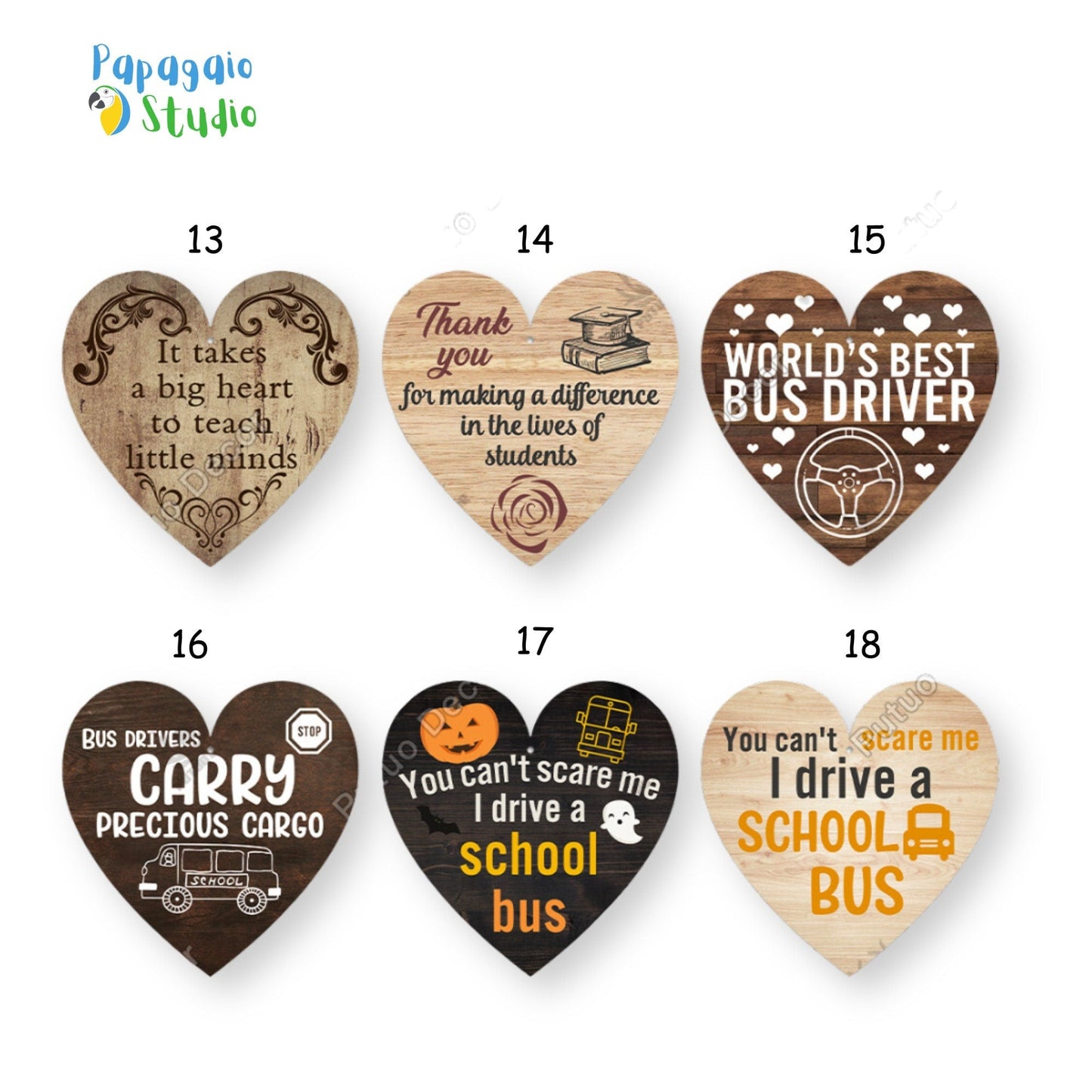 Back To School Gratitude Wood Sign • Student To Teacher Keepsake Gift • Heart Shaped Wooden Wall Hanging With Quote To Express Thankfulness • Papagaio Studio Shop