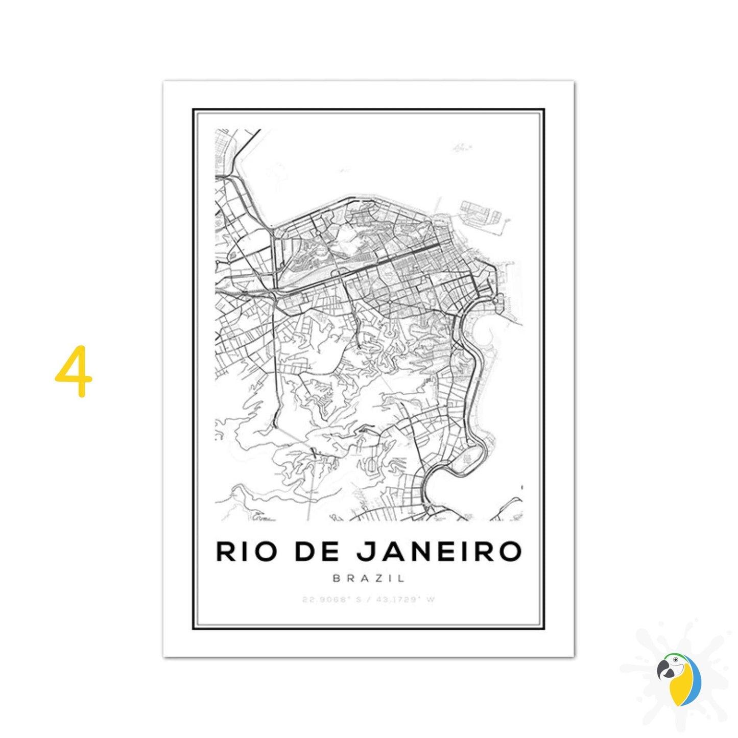 B&W Rio De Janeiro Canvas Poster • Black And White Brazil Beach Print Travel Photography • Brasil Wall Art Decor Gift For Brazilian • Papagaio Studio Shop