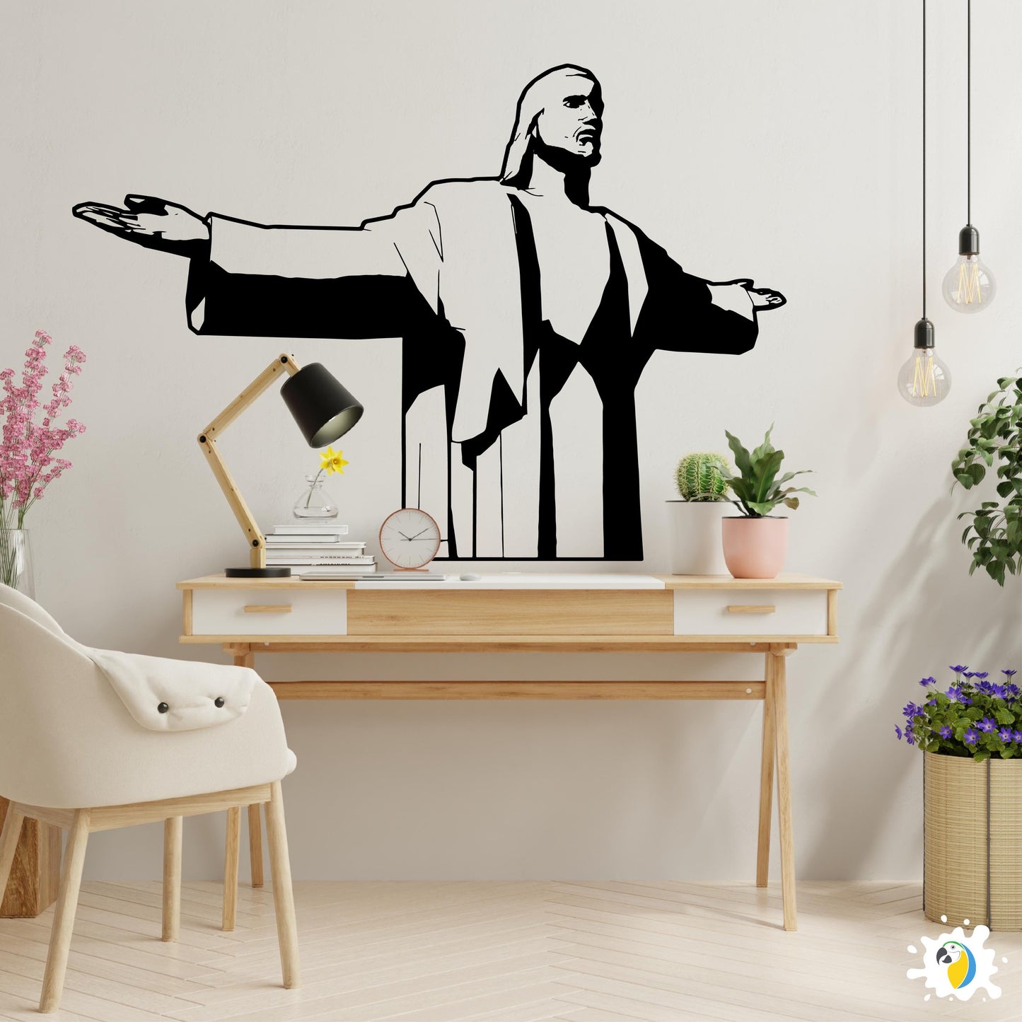 Christ The Redeemer Wall Sticker • Christian Wall Art Decal • Brazil Rio De Janeiro Vinyl Art • Home Shop Decor Easy-To-Apply Adhesive • Papagaio Studio Design Shop
