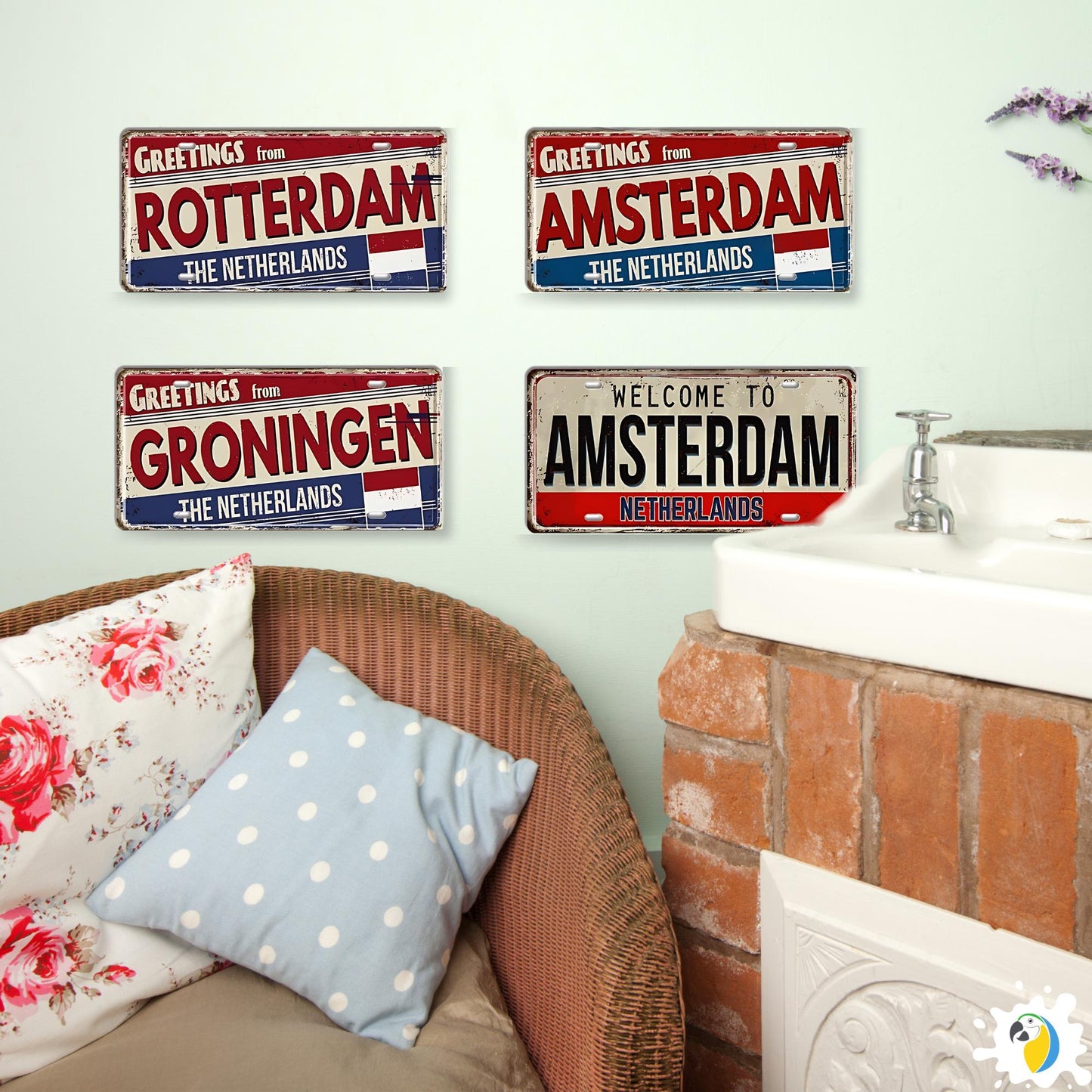 Belgium Netherlands Tin Signs • Austria Poland Metal License Plates • Vintage European Wall Decor • Gift For Europe Travel Enthusiasts