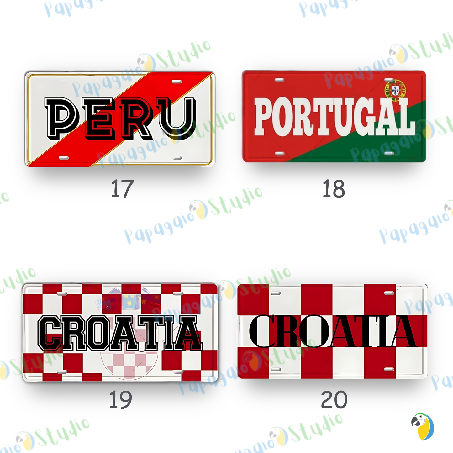 Football Jersey License Plate • Milan Barcelona Madrid Munich Manchester City Colors 15x30cm Tin Sign • Soccer Team Metal Print Wall Hanging • Papagaio Studio Design Shop