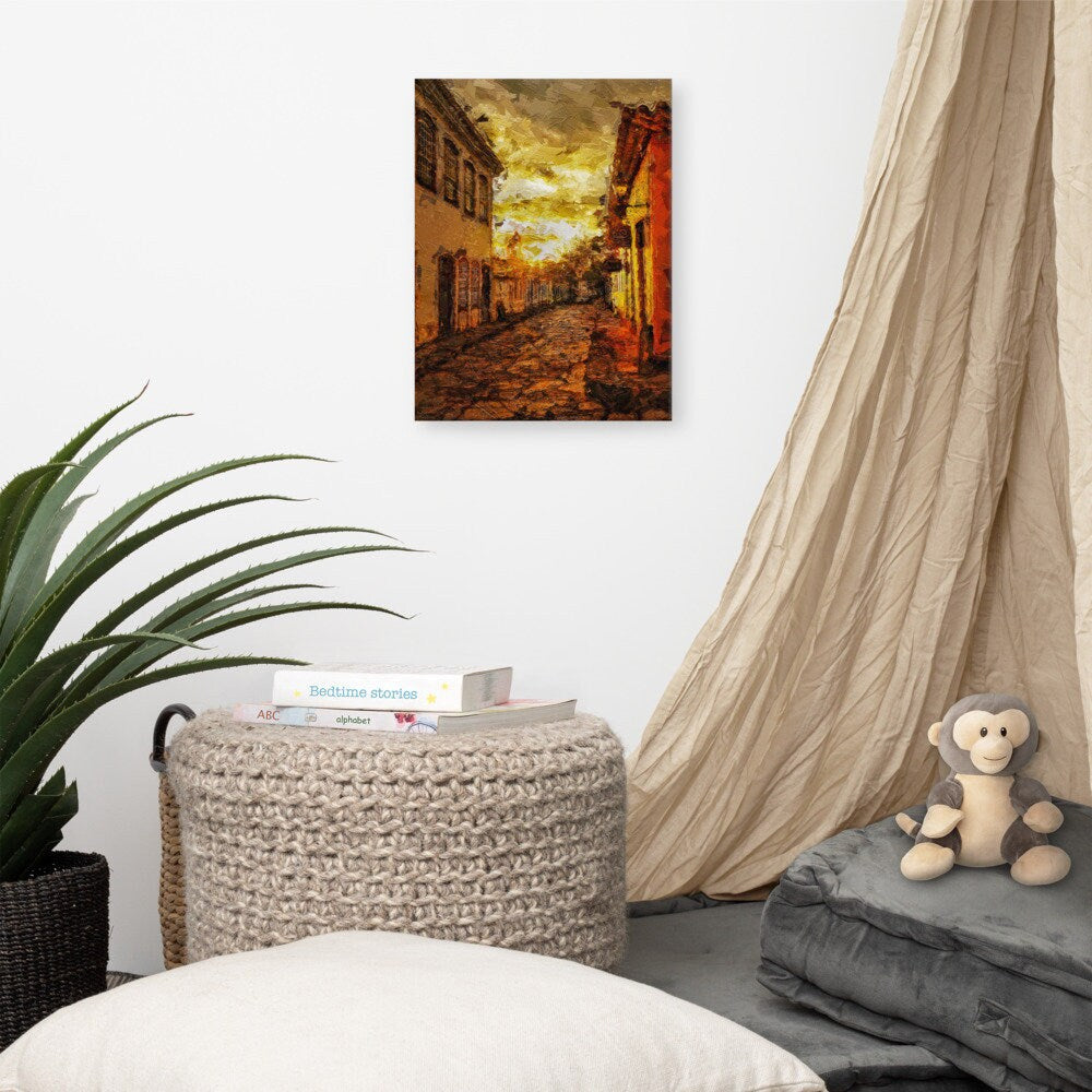 Brazil Impressionist Painting | Sunrise Warm Colors | Minas Gerias Canvas Print | Leo Inglesi Studio Etsy Shop