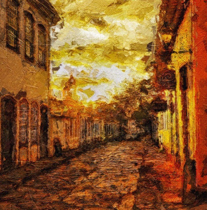 Brazil Impressionist Painting | Sunrise Warm Colors | Minas Gerias Canvas Print | Leo Inglesi Studio Etsy Shop