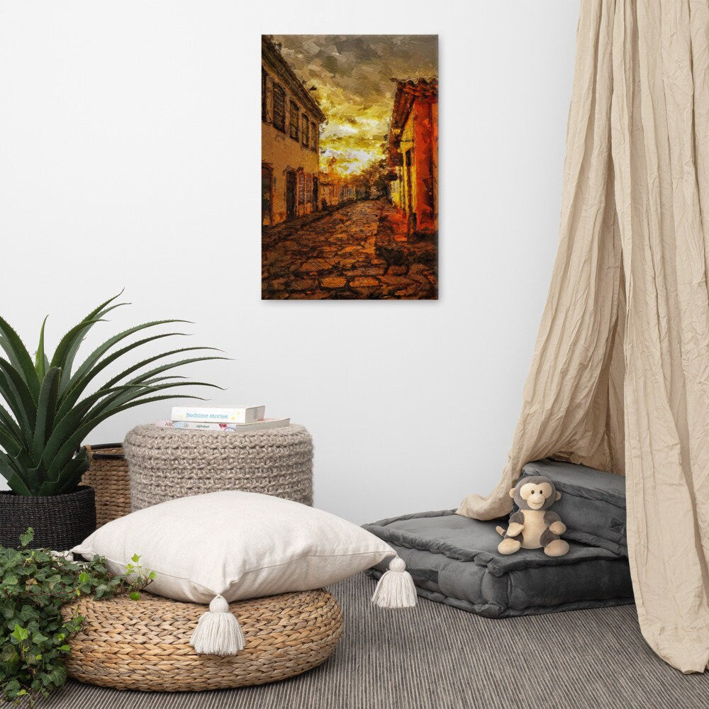 Brazil Impressionist Painting | Sunrise Warm Colors | Minas Gerias Canvas Print | Leo Inglesi Studio Etsy Shop