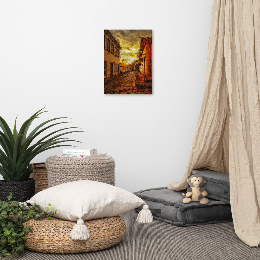 Brazil Impressionist Painting | Sunrise Warm Colors | Minas Gerias Canvas Print | Leo Inglesi Studio Etsy Shop