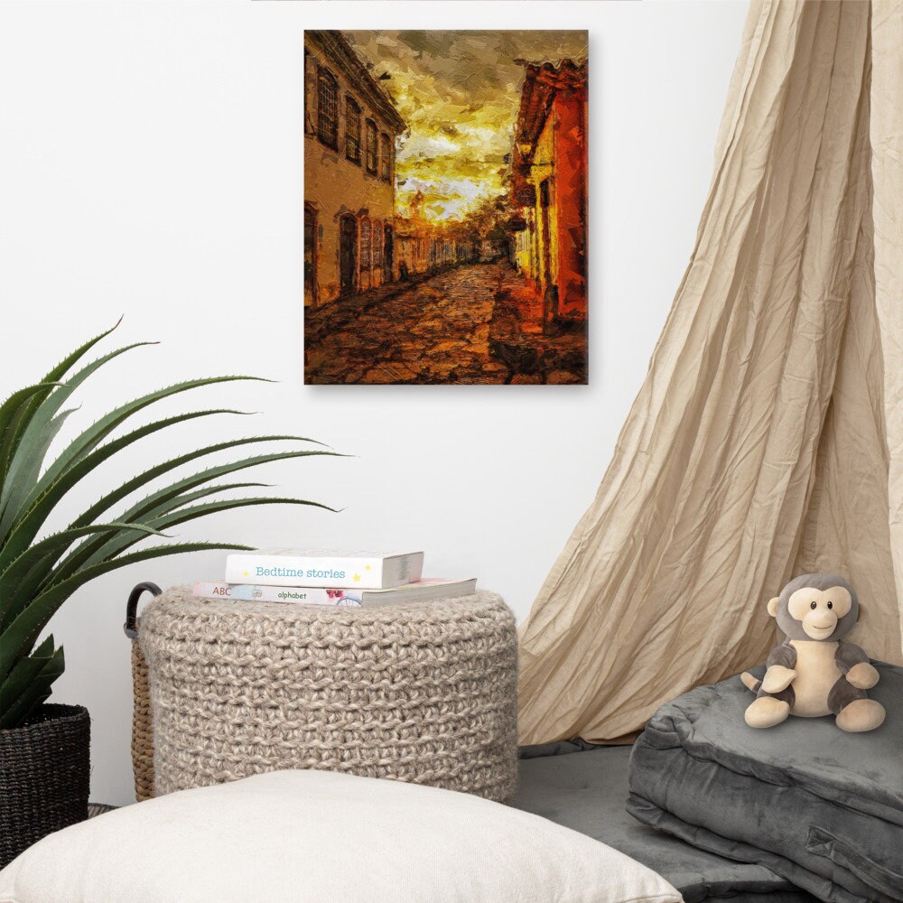 Brazil Impressionist Painting | Sunrise Warm Colors | Minas Gerias Canvas Print | Leo Inglesi Studio Etsy Shop
