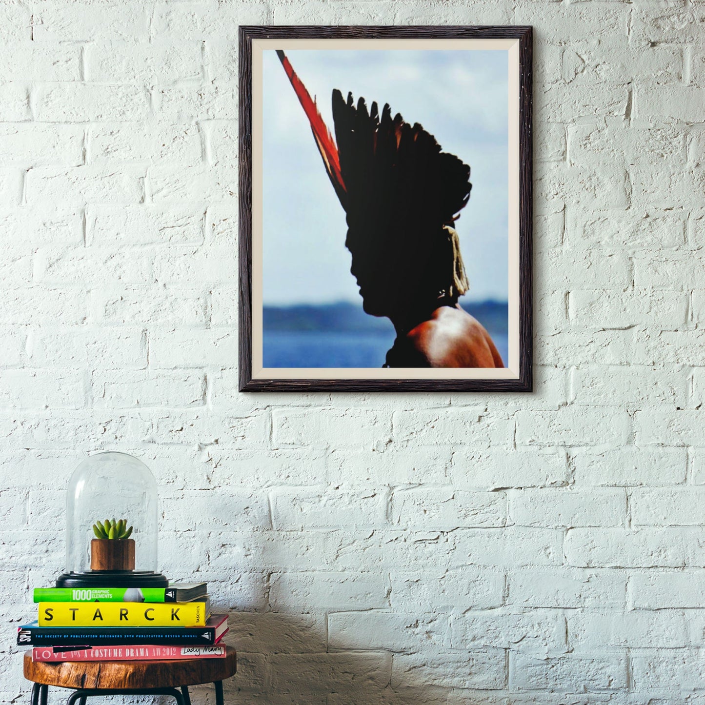 Silhouette Photography Print Of Indigenous Man From The Amazon In Brazil | Photo Paper Unframed Poster