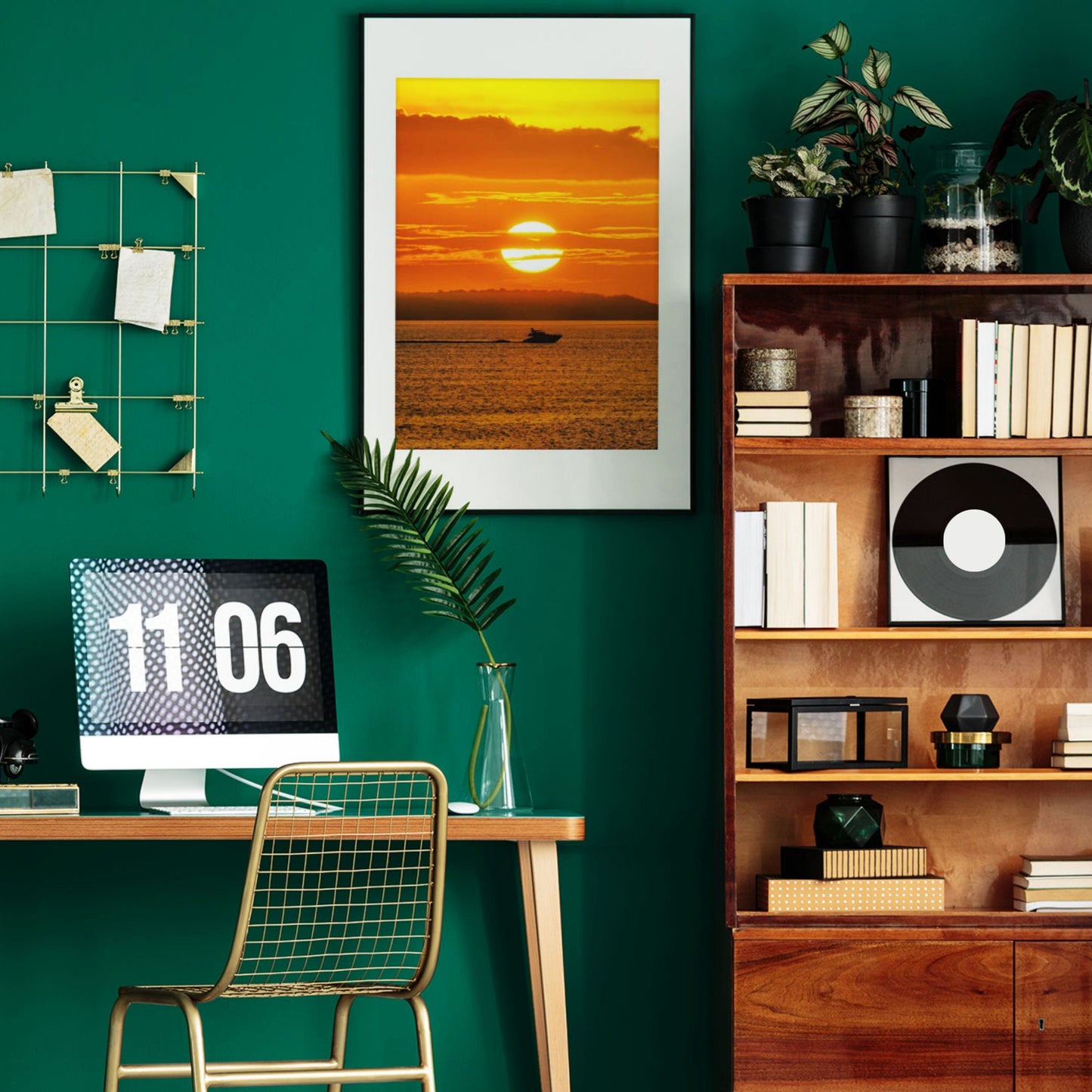 Sunset Over Amazon River, Nautical Photo Paper Poster | Warm Colors Photography Fine-Art Print