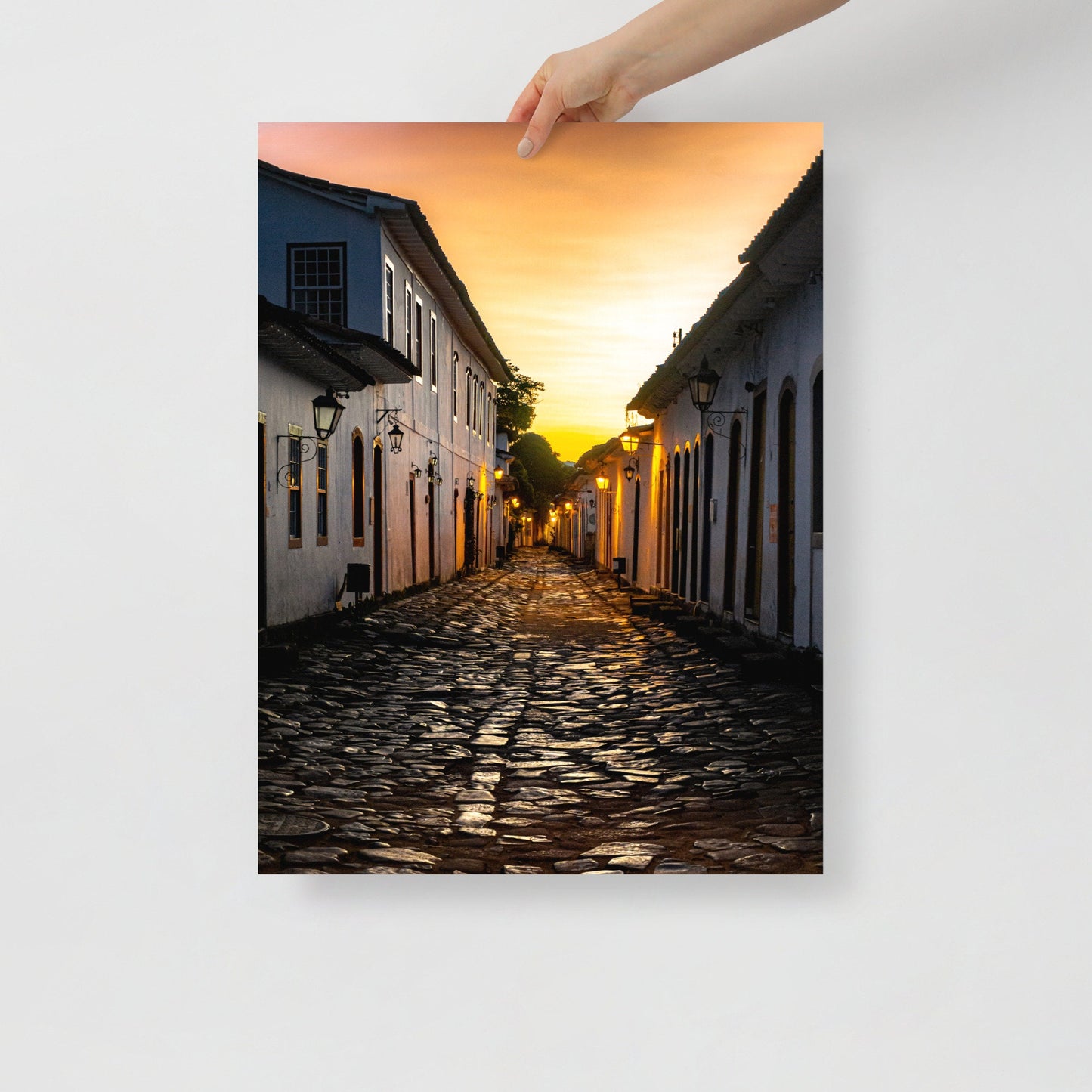 Orange Sunrise Landscape Photography Wall Art Poster | Home Decor Fine Art Photo Of Brazilian Architecture