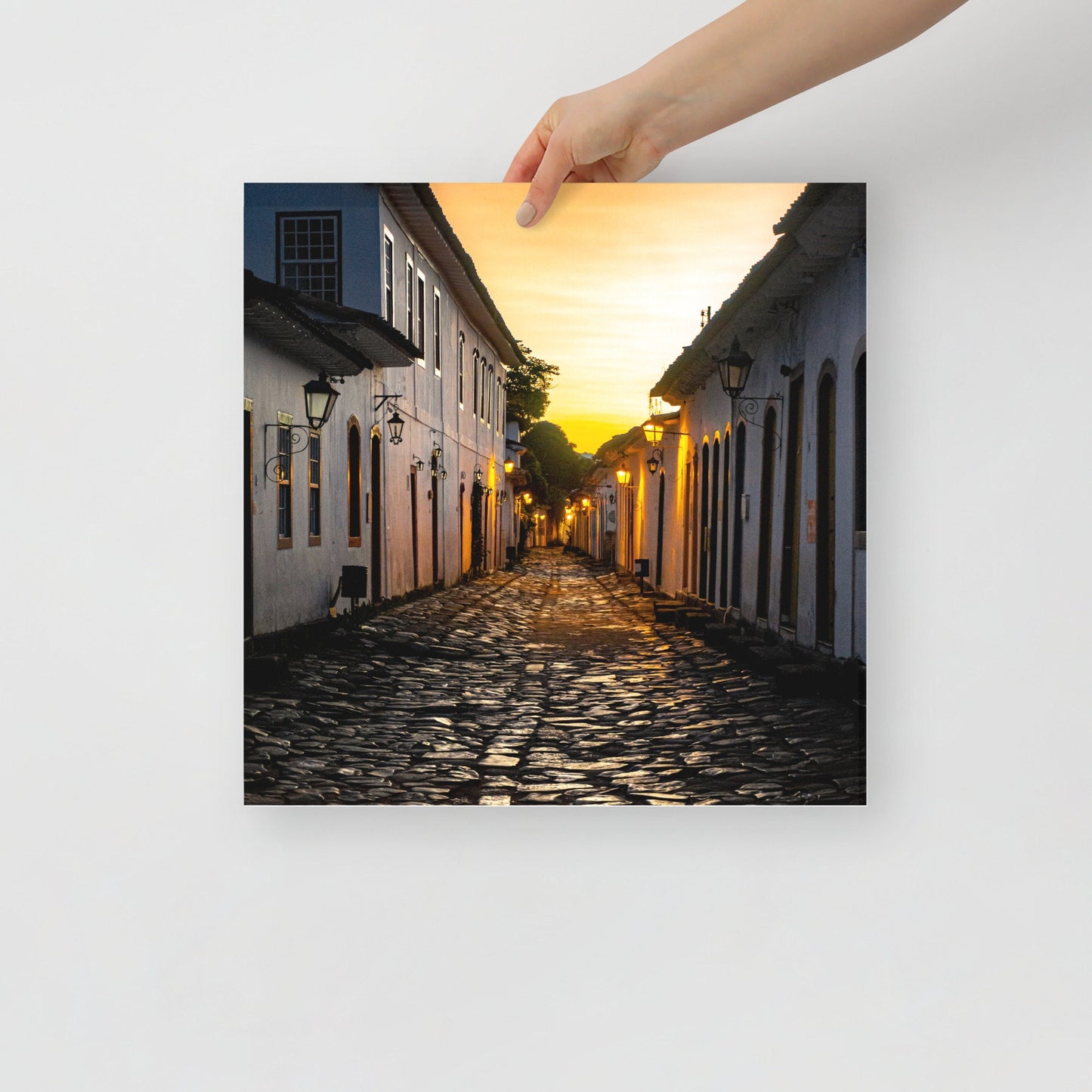 Orange Sunrise Landscape Photography Wall Art Poster | Home Decor Fine Art Photo Of Brazilian Architecture