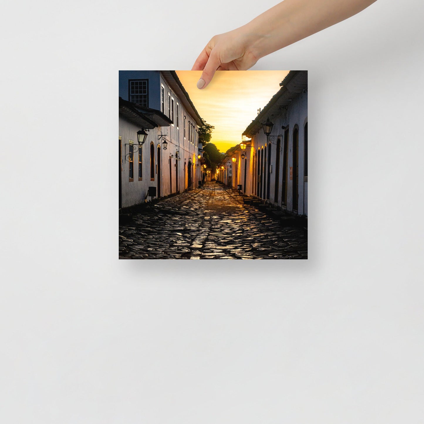 Orange Sunrise Landscape Photography Wall Art Poster | Home Decor Fine Art Photo Of Brazilian Architecture