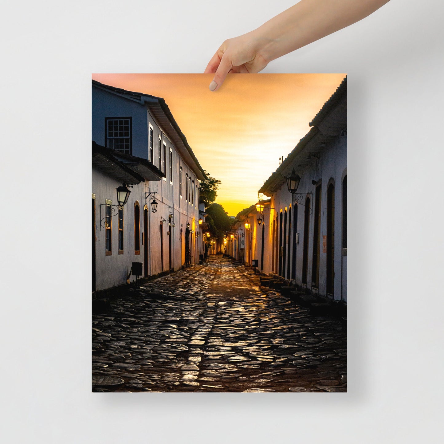 Orange Sunrise Landscape Photography Wall Art Poster | Home Decor Fine Art Photo Of Brazilian Architecture