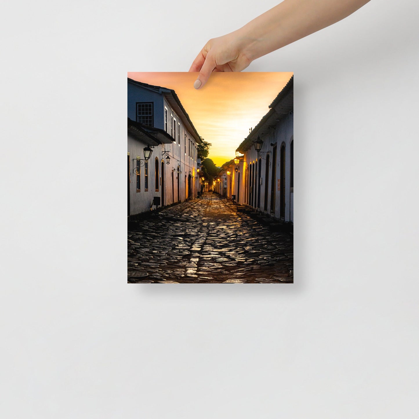 Orange Sunrise Landscape Photography Wall Art Poster | Home Decor Fine Art Photo Of Brazilian Architecture