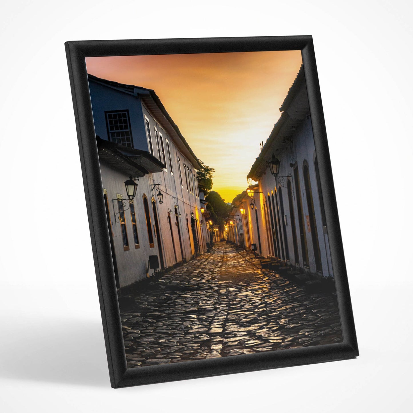 Orange Sunrise Landscape Photography Wall Art Poster | Home Decor Fine Art Photo Of Brazilian Architecture