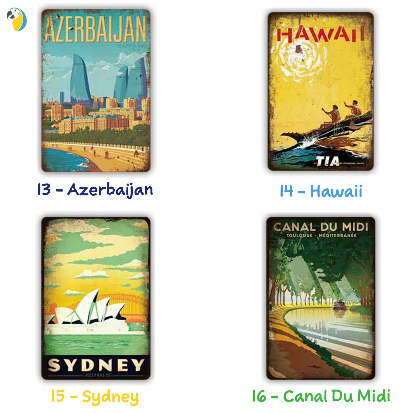 Vintage Travel Posters Metal Signs | Old Style Decor Tin Sign Gift ForTravelers | Plaque Wall Art For Bar, Man Cave, Club, Or Beach House | Leo Inglesi Studio Etsy Shop