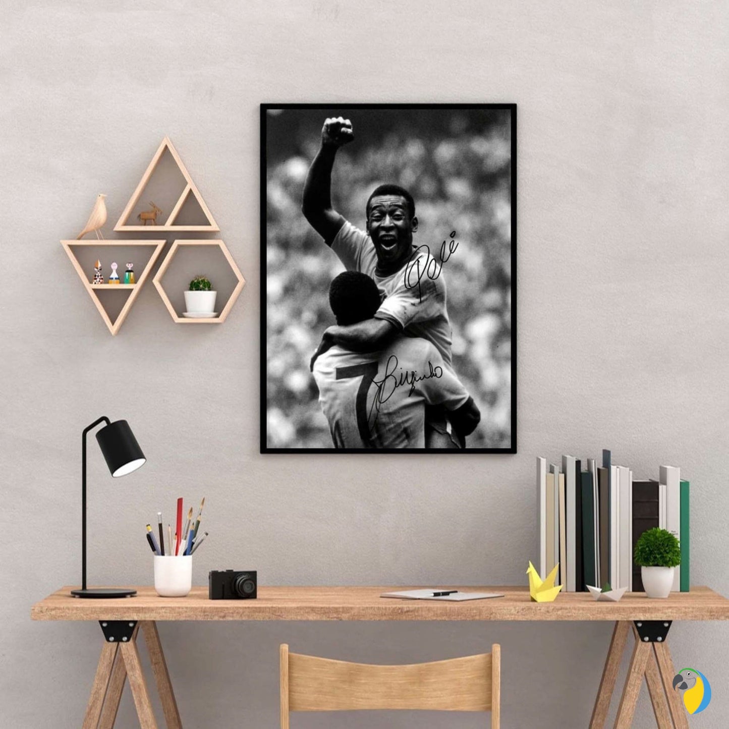 Brazil Pele Poster | Football Star Canvas Art Print | Vintage Black & White Photograph For Men Home Decor | Papagaio Studio Etsy Shop