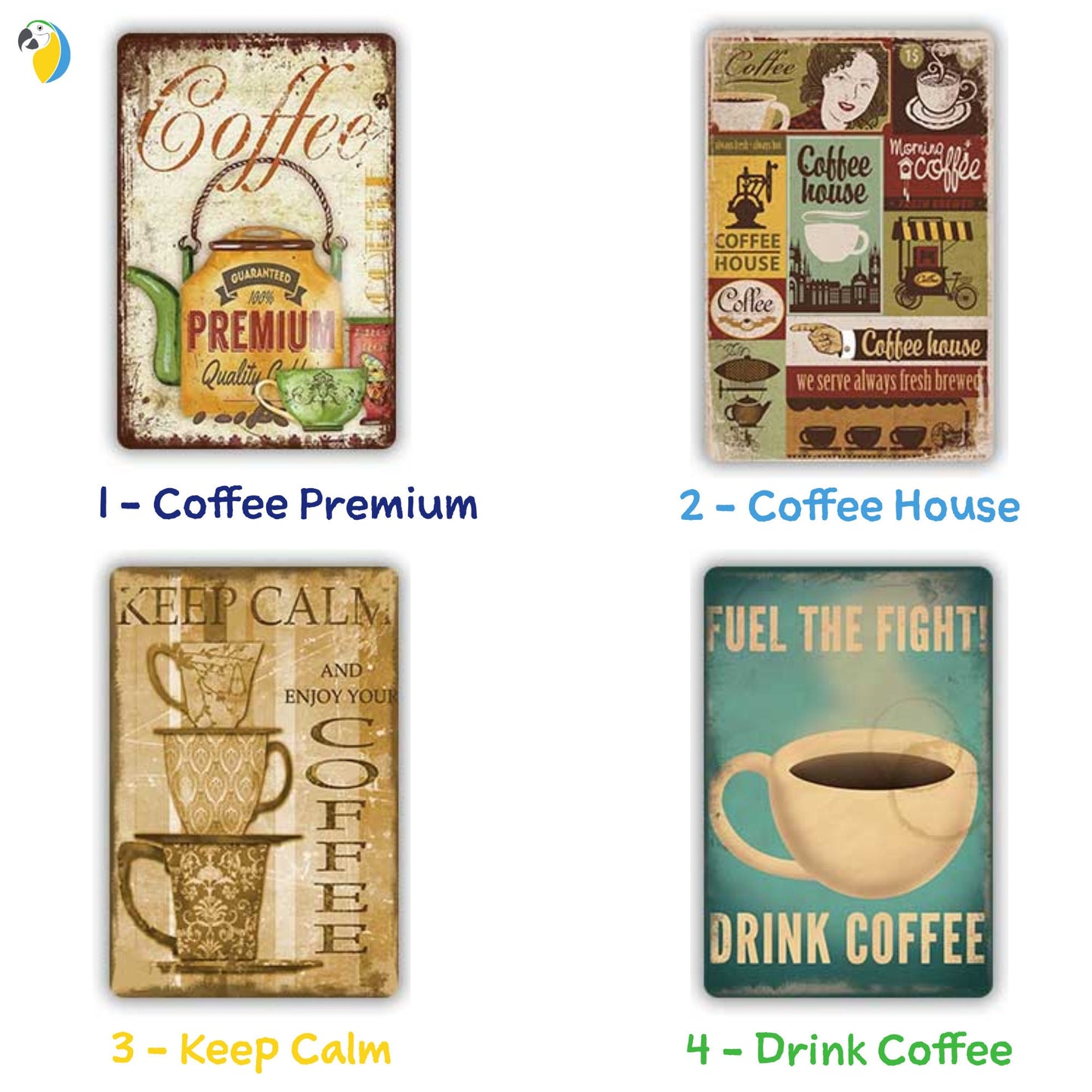 Coffee Shop Vintage Tin Sign | Italian Espresso Retro Metal Sign | Decorative Café Plaque For Kitchen Living Room Coffee Bar Decor | Papagaio Studio Etsy Shop