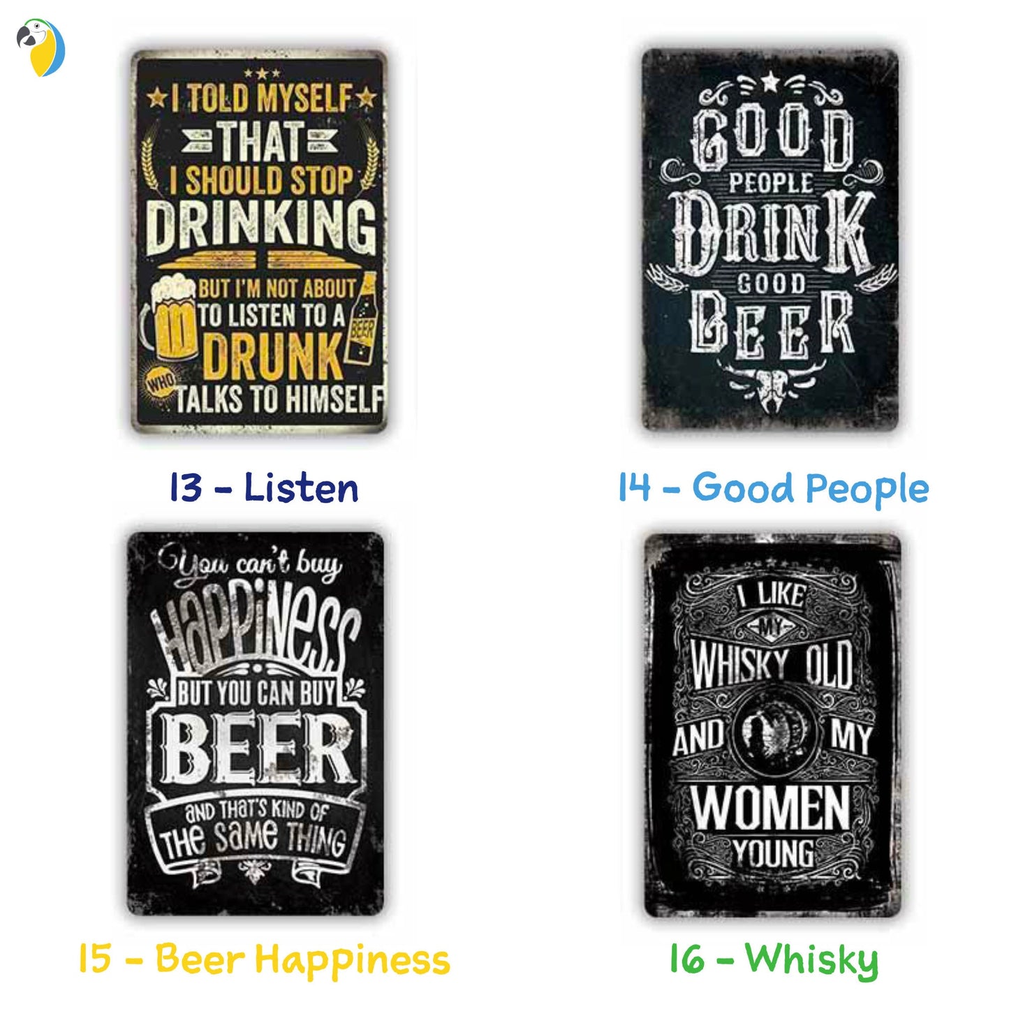 Funny Drinking Metal Sign Print | Shabby Chic Vintage Bar Decor For Kitchen Men Cave Garage | Beer Tin Plaque Gift For Friend | Papagaio Studio Etsy Shop