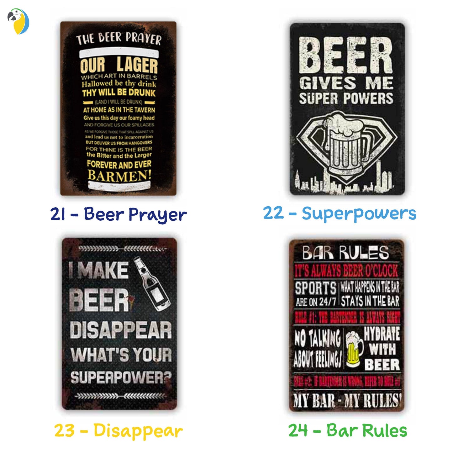 Funny Drinking Metal Sign Print | Shabby Chic Vintage Bar Decor For Kitchen Men Cave Garage | Beer Tin Plaque Gift For Friend | Papagaio Studio Etsy Shop