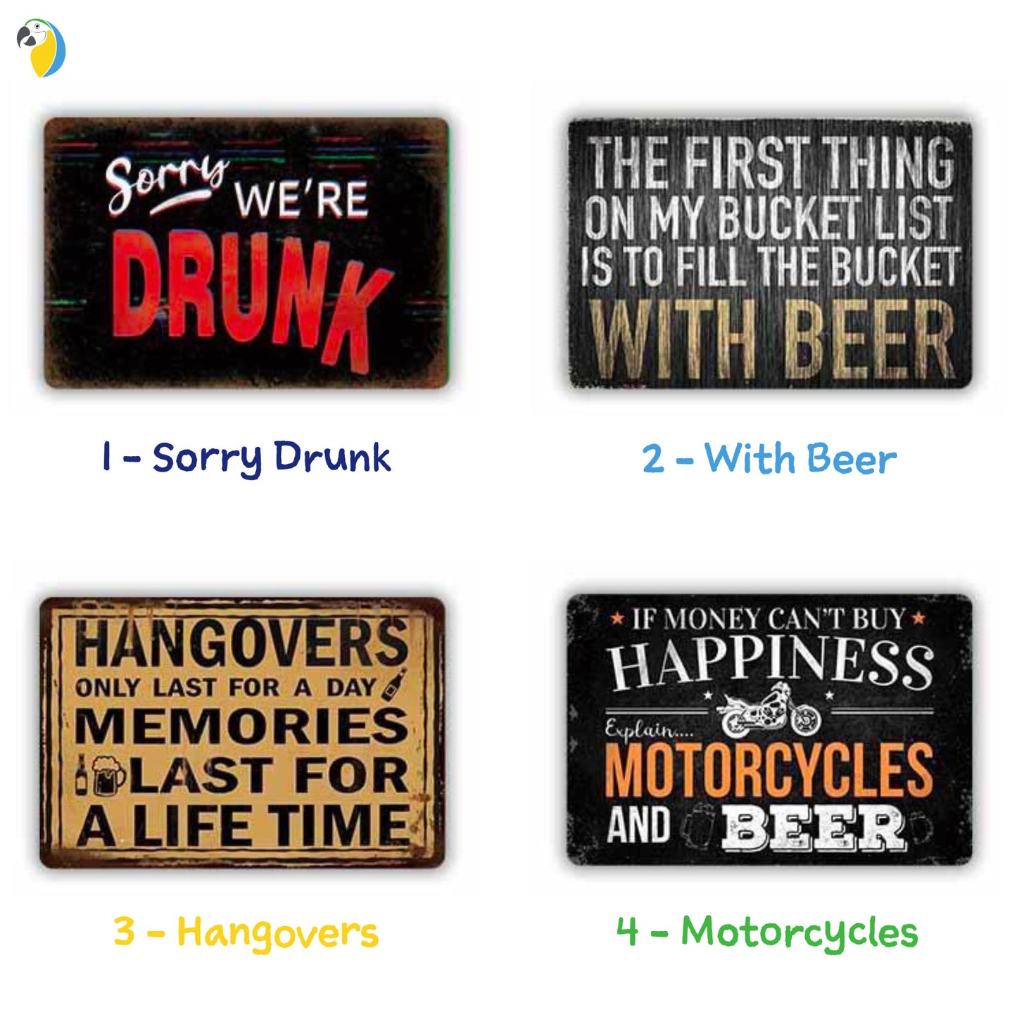 Funny Drinking Metal Sign Print | Shabby Chic Vintage Bar Decor For Kitchen Men Cave Garage | Beer Tin Plaque Gift For Friend | Papagaio Studio Etsy Shop