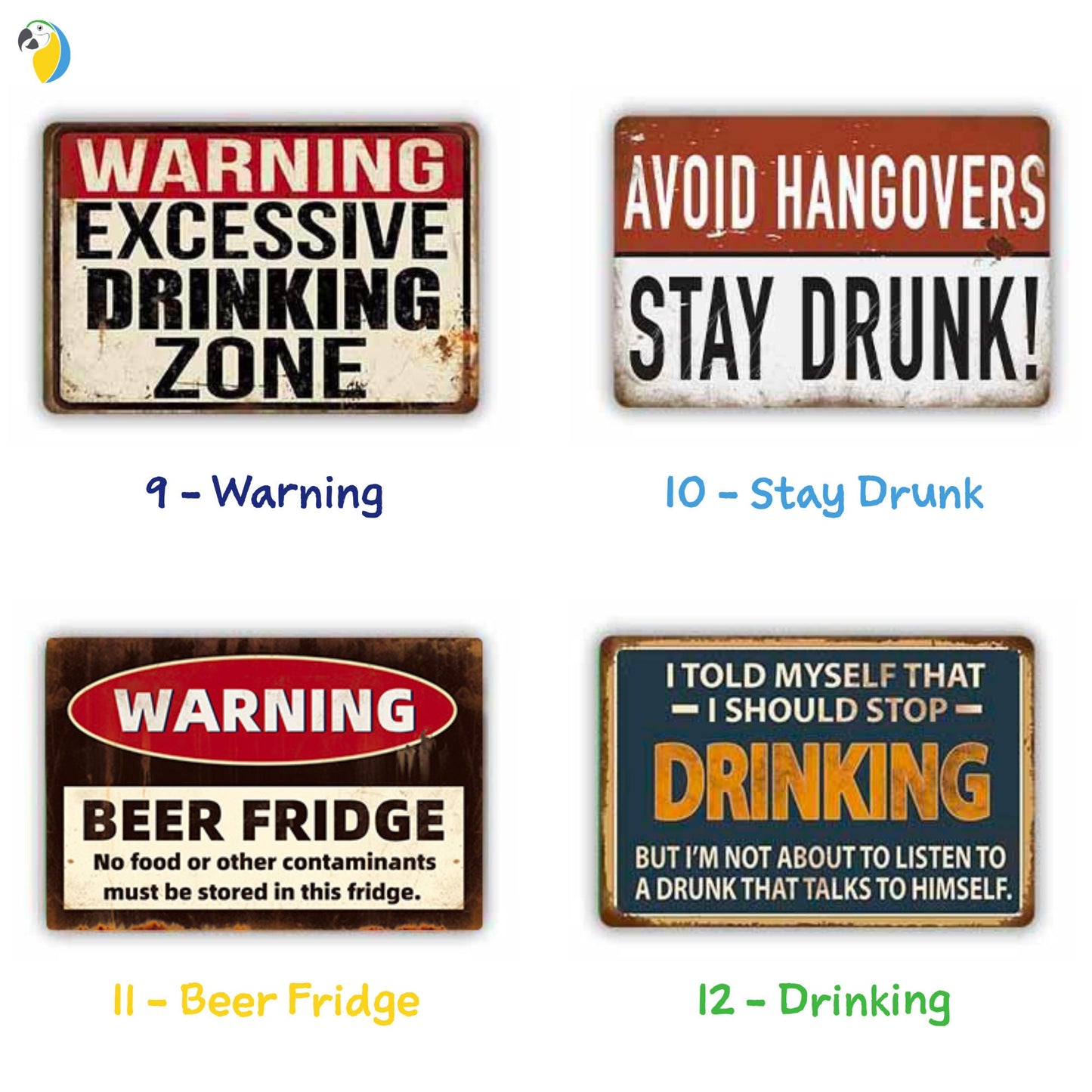 Funny Drinking Metal Sign Print | Shabby Chic Vintage Bar Decor For Kitchen Men Cave Garage | Beer Tin Plaque Gift For Friend | Papagaio Studio Etsy Shop