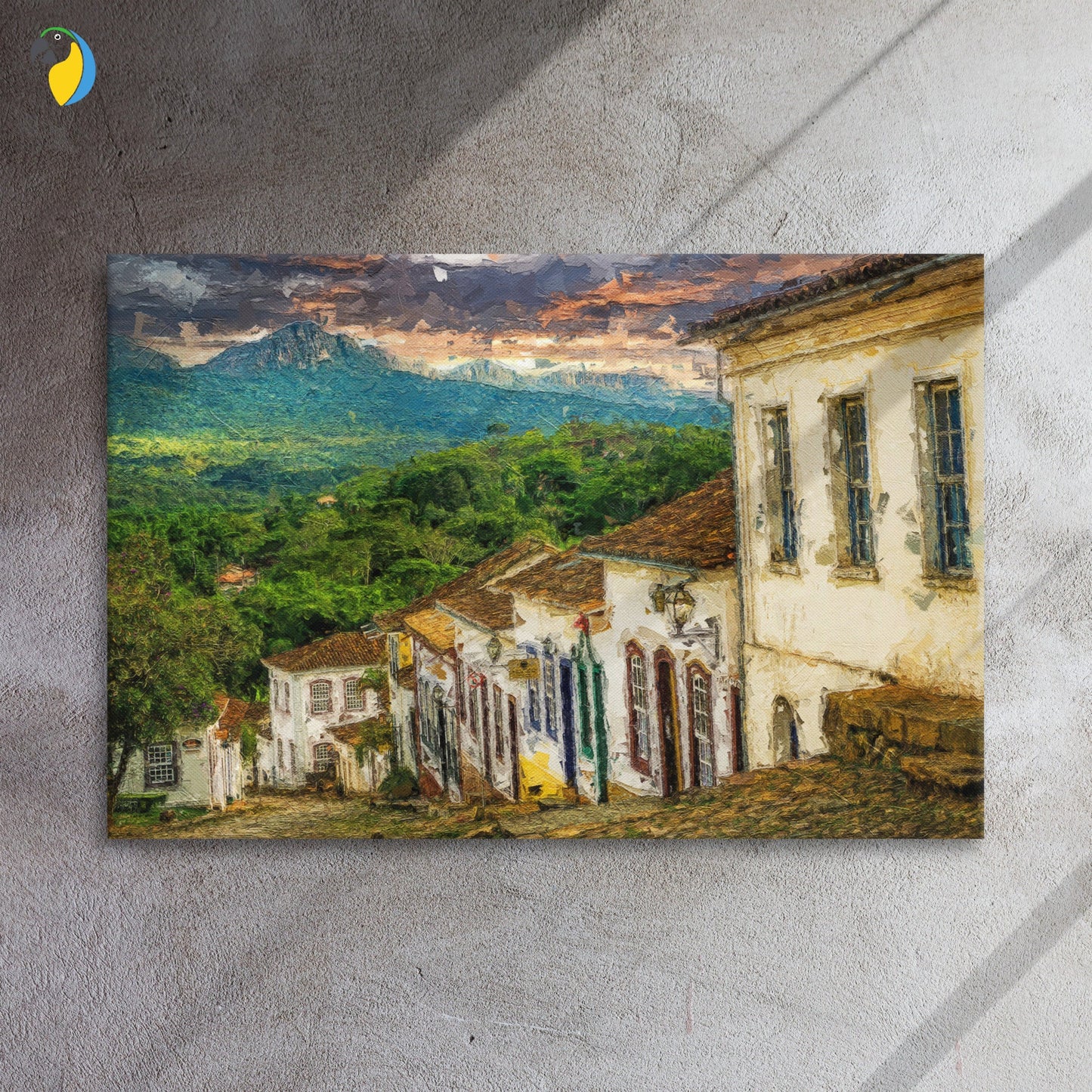 Brazil Minas Gerais Impressionist Painting Thin Canvas Print | Brazilian Artist Wall Art For Tropical Beach Coastal Boheme Decor | PapagaioStudio Etsy Shop