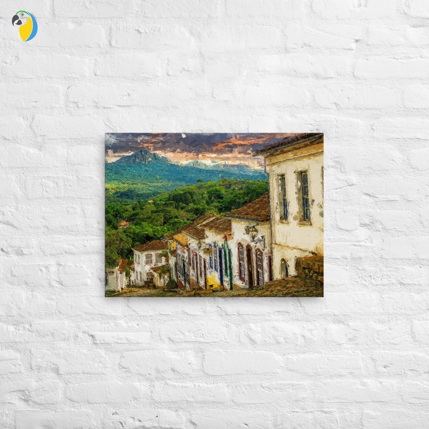 Brazil Minas Gerais Impressionist Painting Thin Canvas Print | Brazilian Artist Wall Art For Tropical Beach Coastal Boheme Decor | PapagaioStudio Etsy Shop
