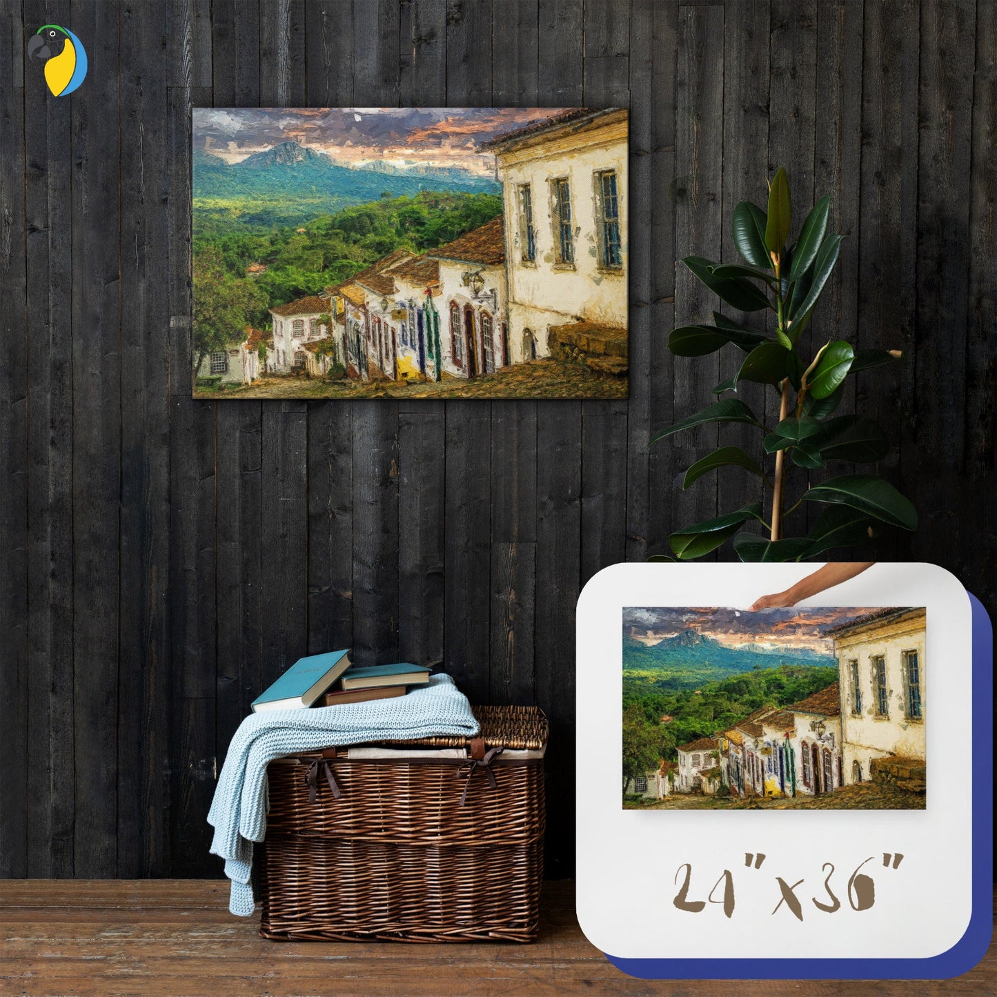 Brazil Minas Gerais Impressionist Painting Thin Canvas Print | Brazilian Artist Wall Art For Tropical Beach Coastal Boheme Decor | PapagaioStudio Etsy Shop