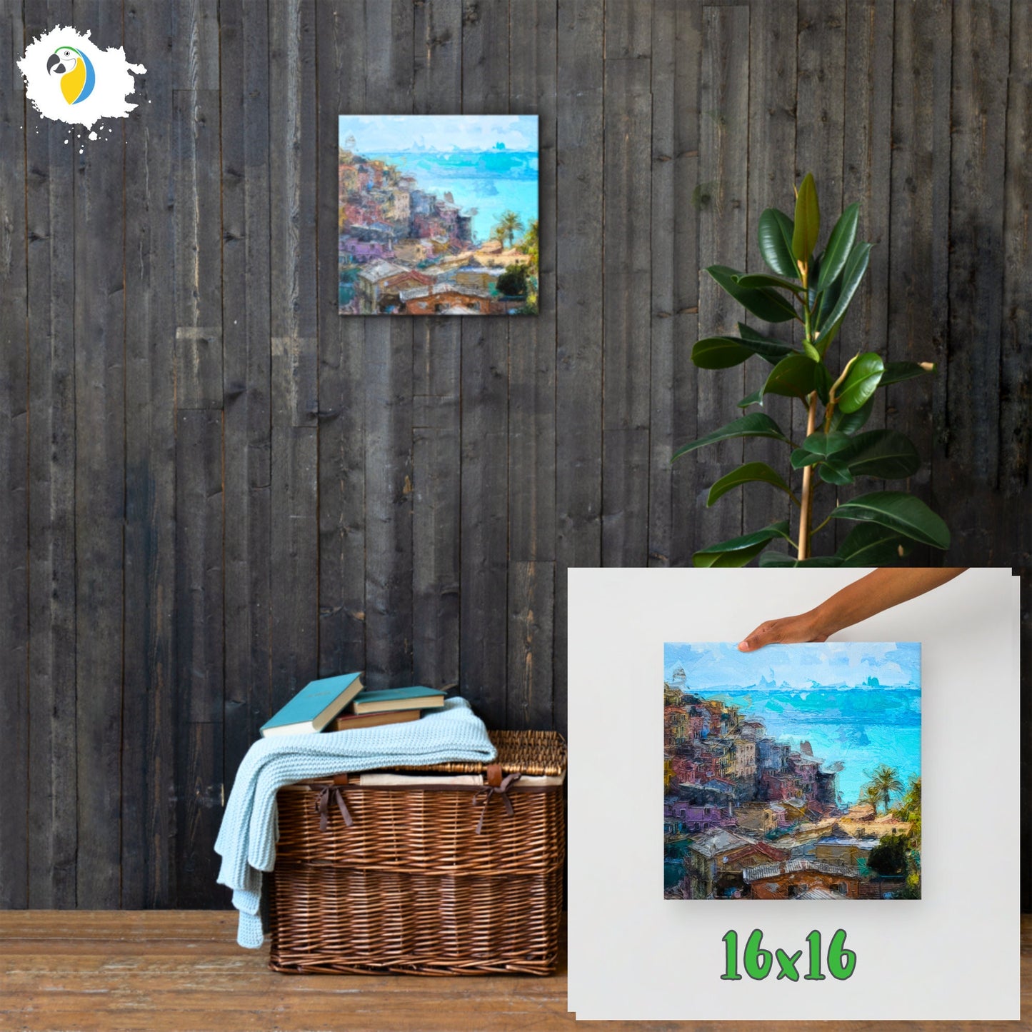 Painting Of The Italian Village Of Vernazza In Cinque Terre Thin Canvas | Mediterranean Italy Travel Impressionist Wall Art Giclée Prin | Papagaio Studio Etsy Shop