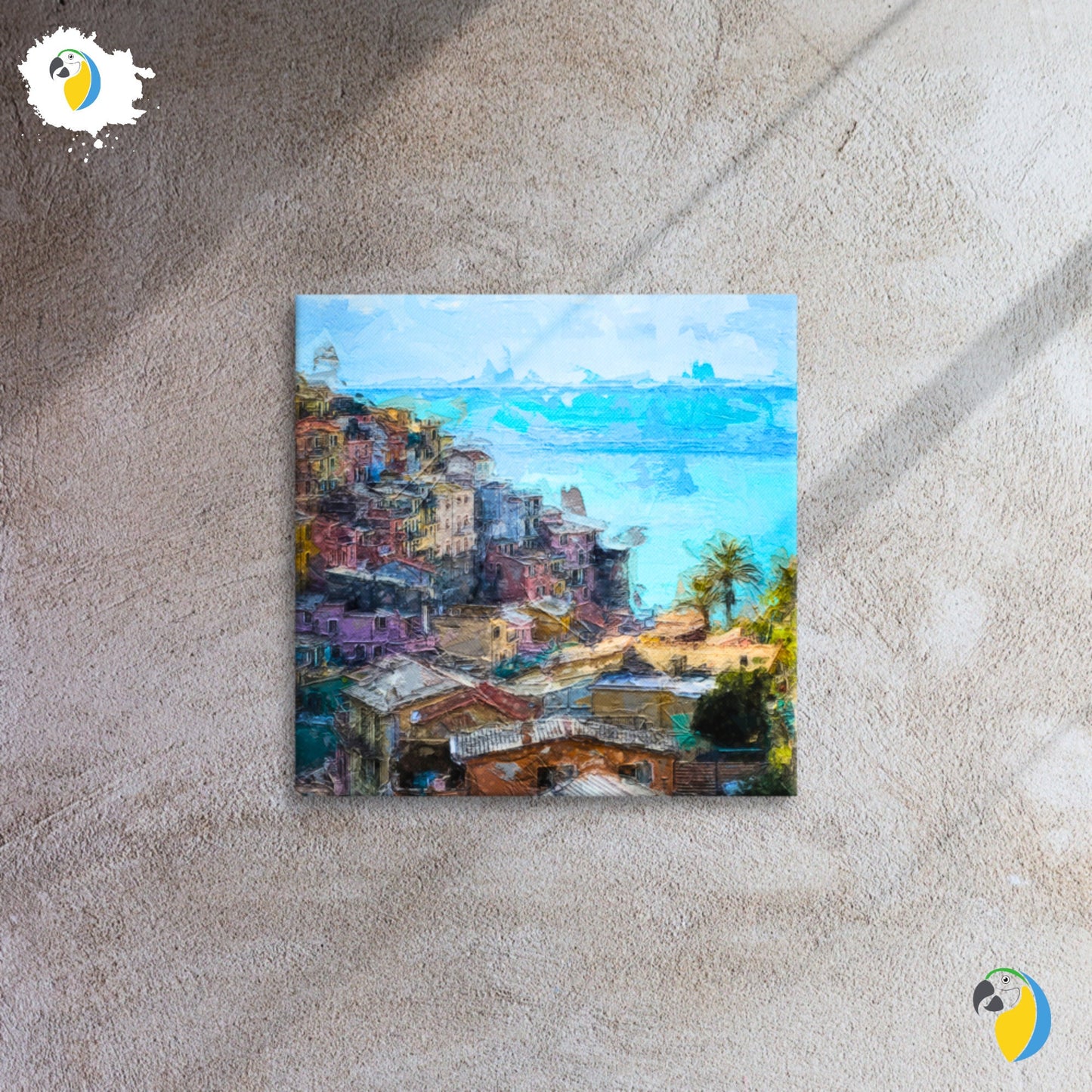 Painting Of The Italian Village Of Vernazza In Cinque Terre Thin Canvas | Mediterranean Italy Travel Impressionist Wall Art Giclée Prin | Papagaio Studio Etsy Shop